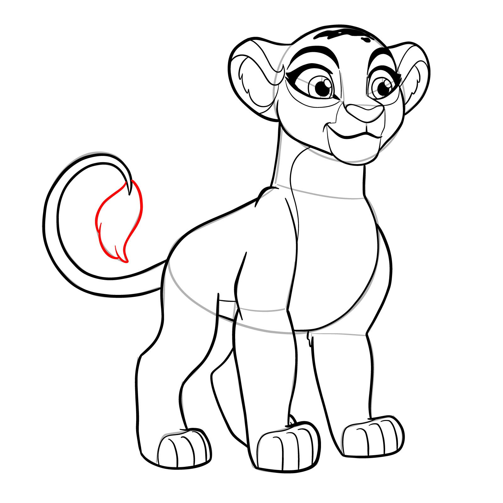 How to draw Rani | The Lion Guard - step 24