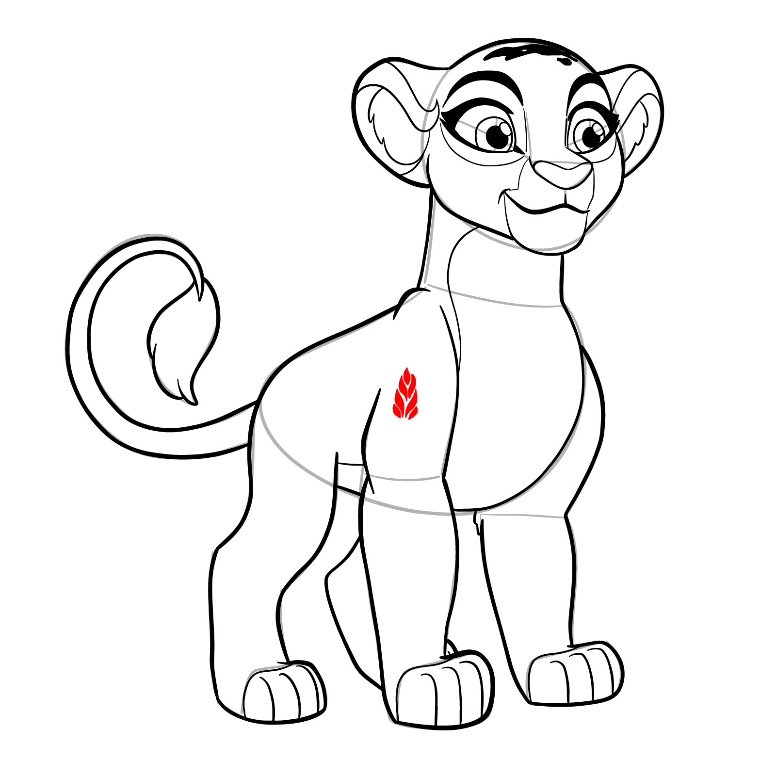 How to draw Rani | The Lion Guard - step 25