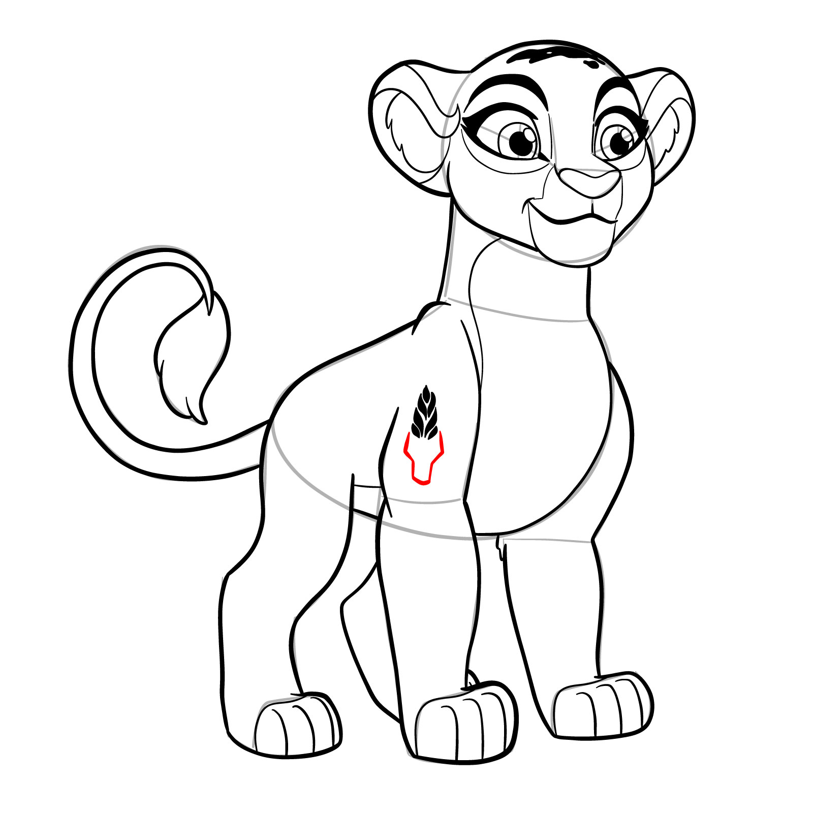 How to draw Rani | The Lion Guard - step 26