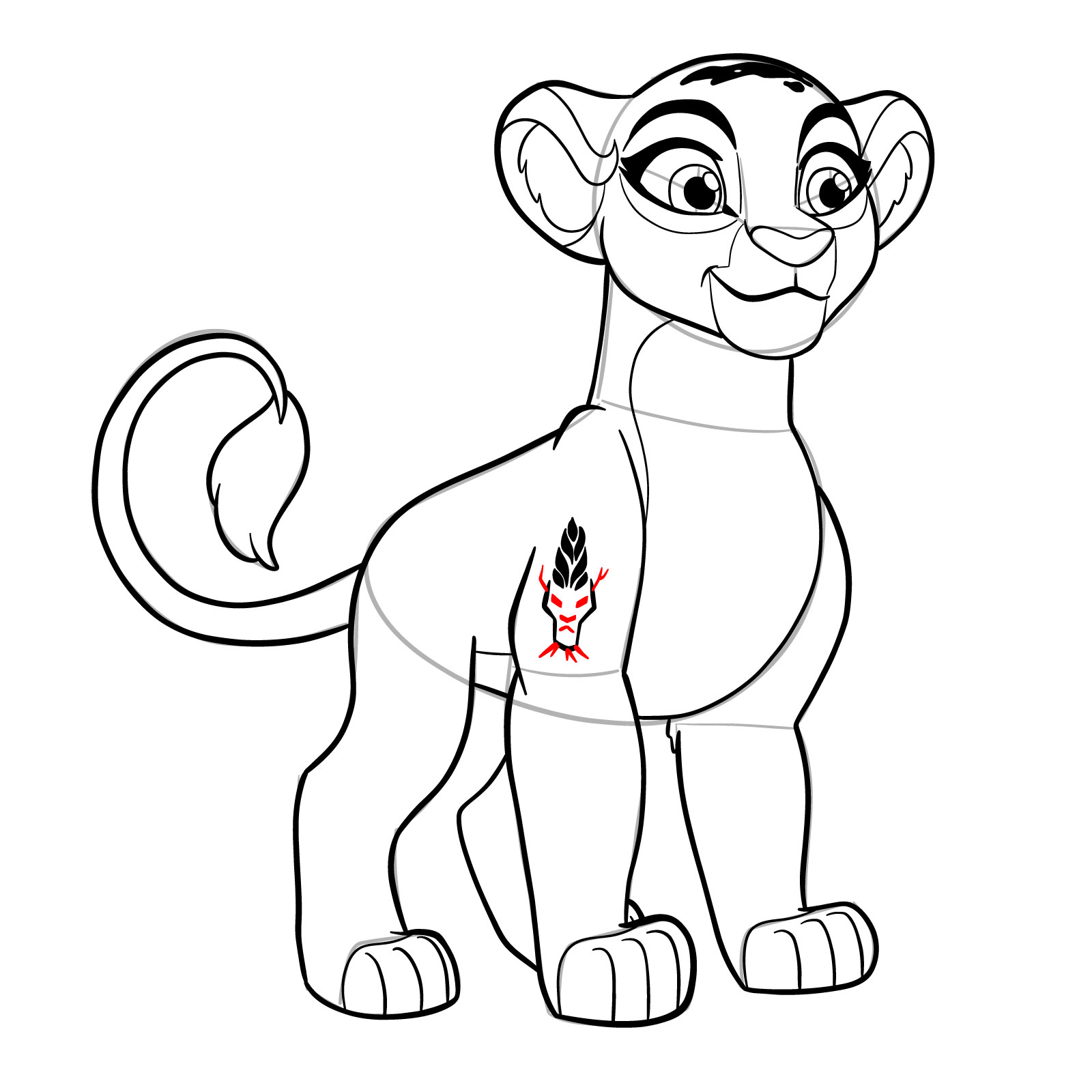 How to draw Rani | The Lion Guard - step 27