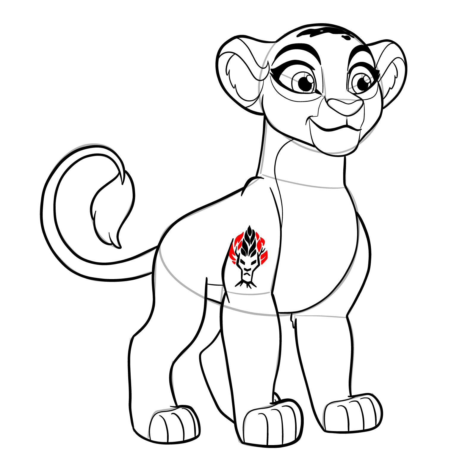 How to draw Rani | The Lion Guard - step 28