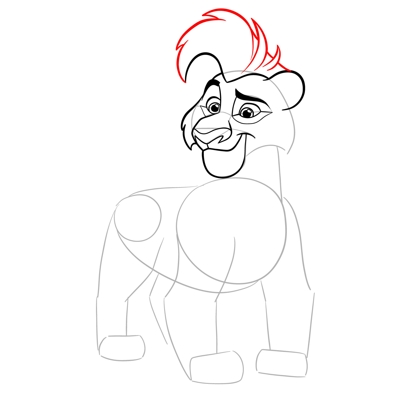 How to draw Baliyo from The Lion Guard - step 12