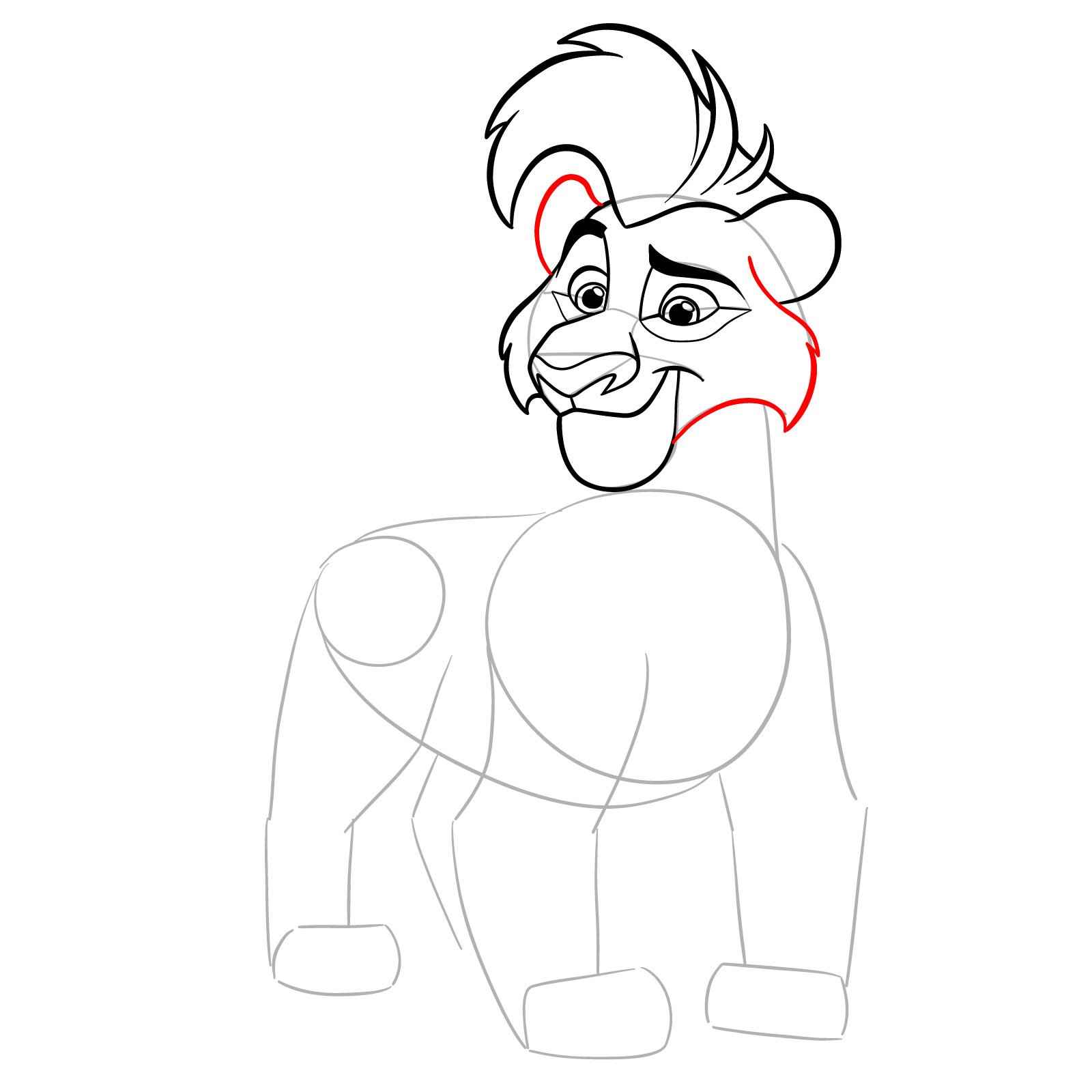 How to draw Baliyo from The Lion Guard - step 13