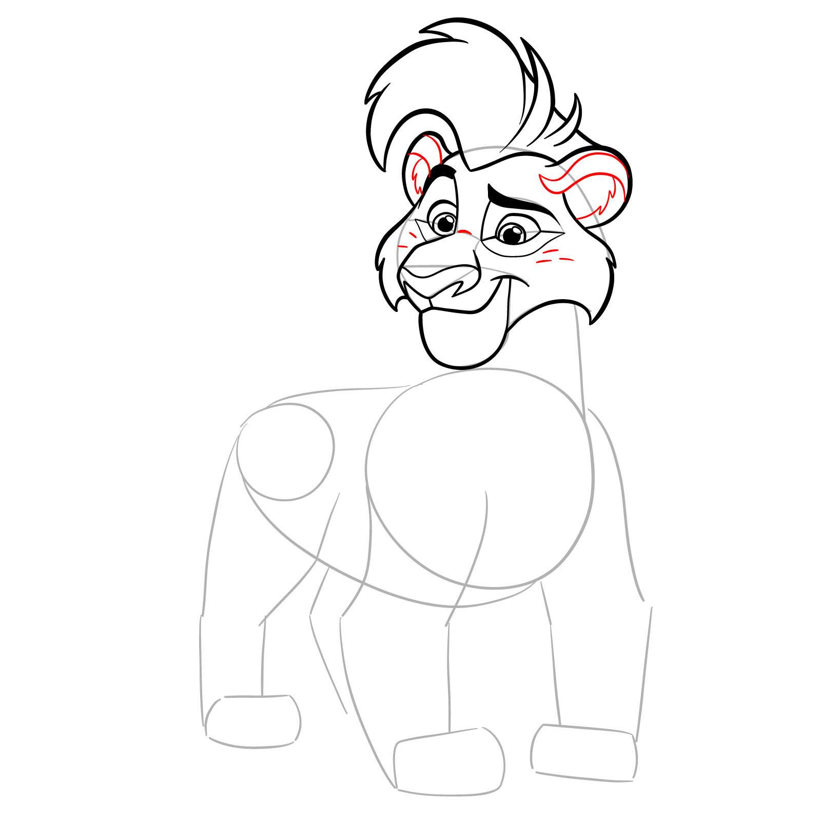 How to draw Baliyo from The Lion Guard - step 14