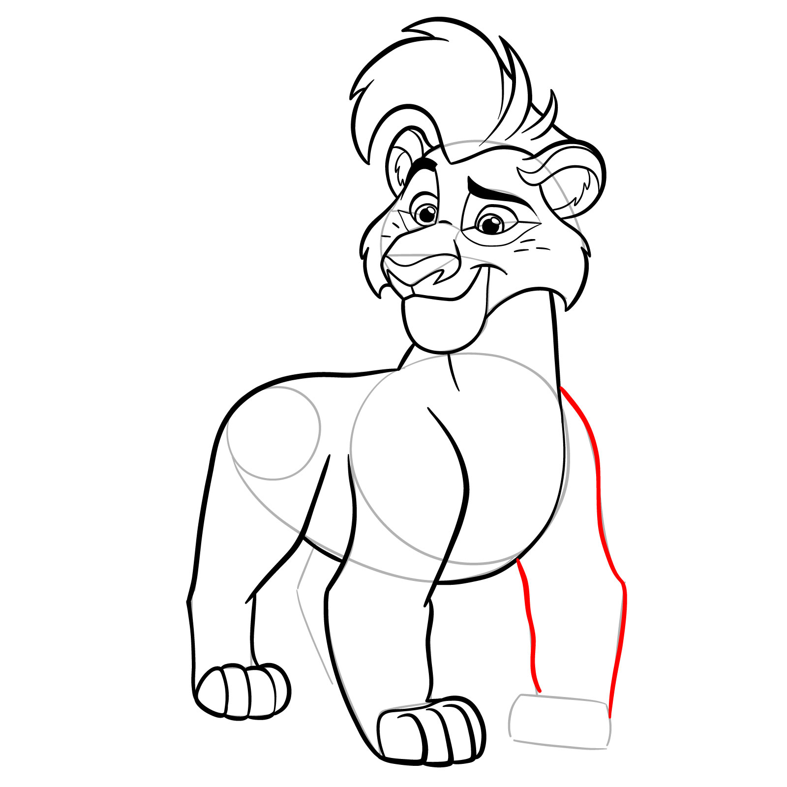 How to draw Baliyo from The Lion Guard - step 21