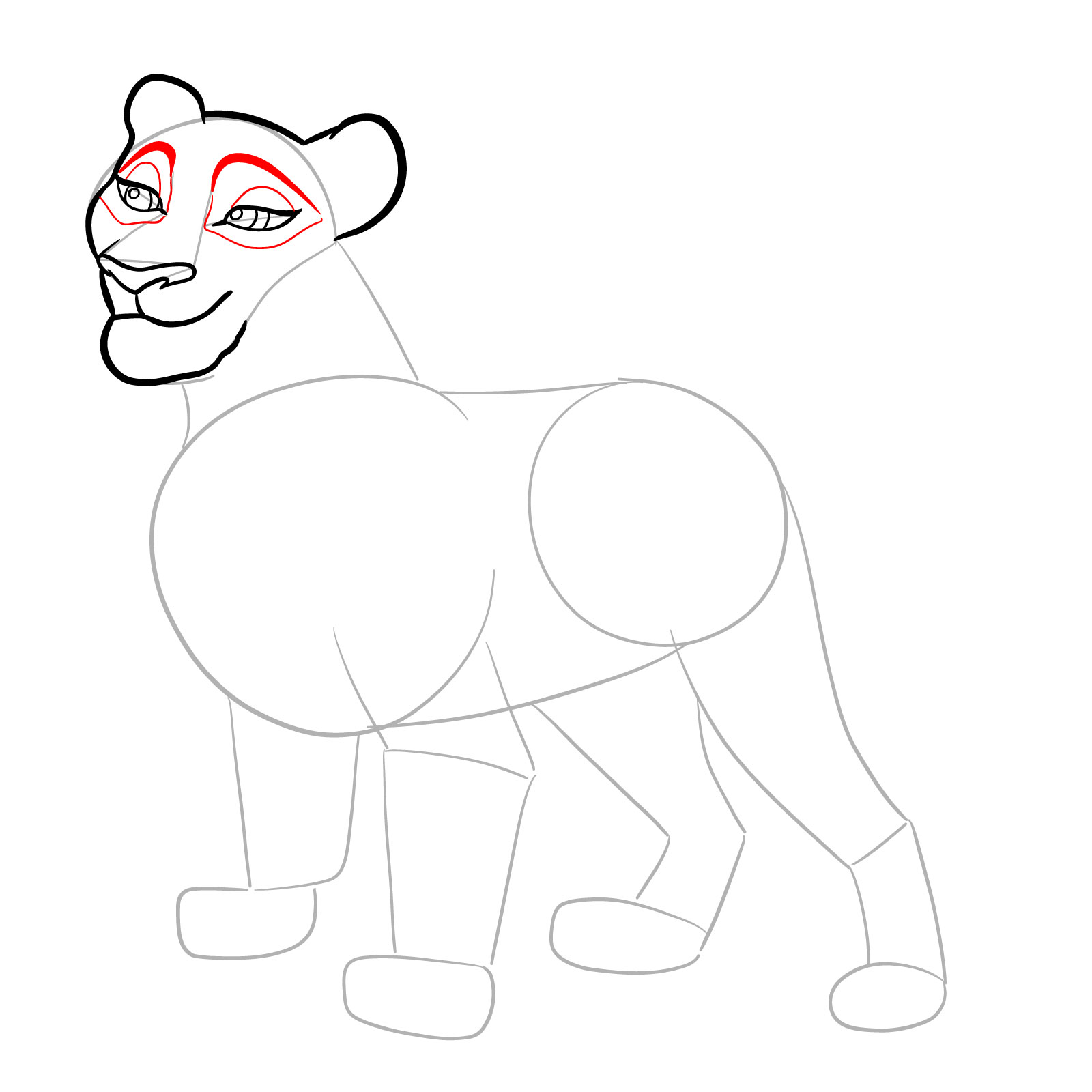 How to draw Janna from The Lion Guard - step 11