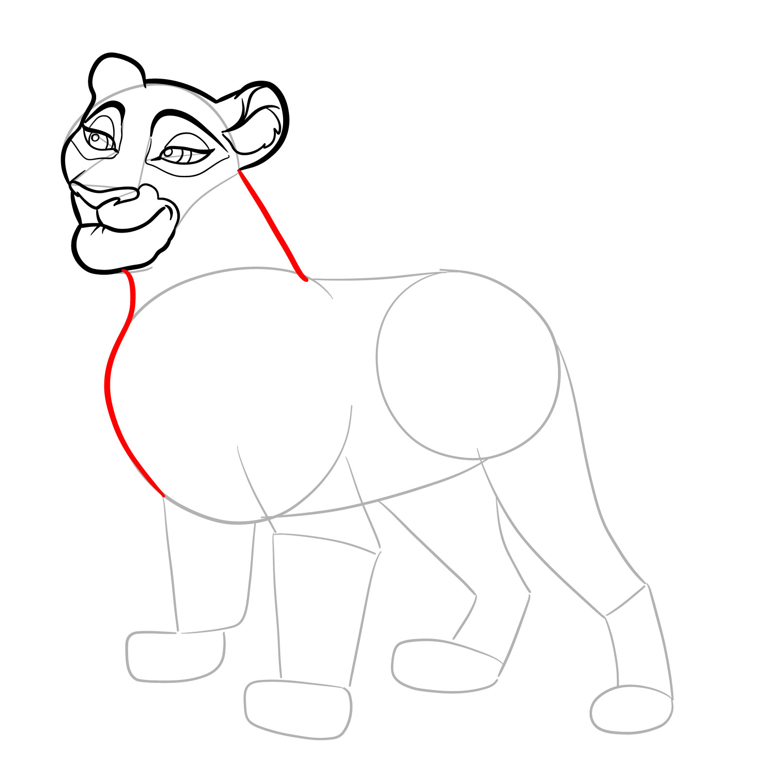 How to draw Janna from The Lion Guard - step 13