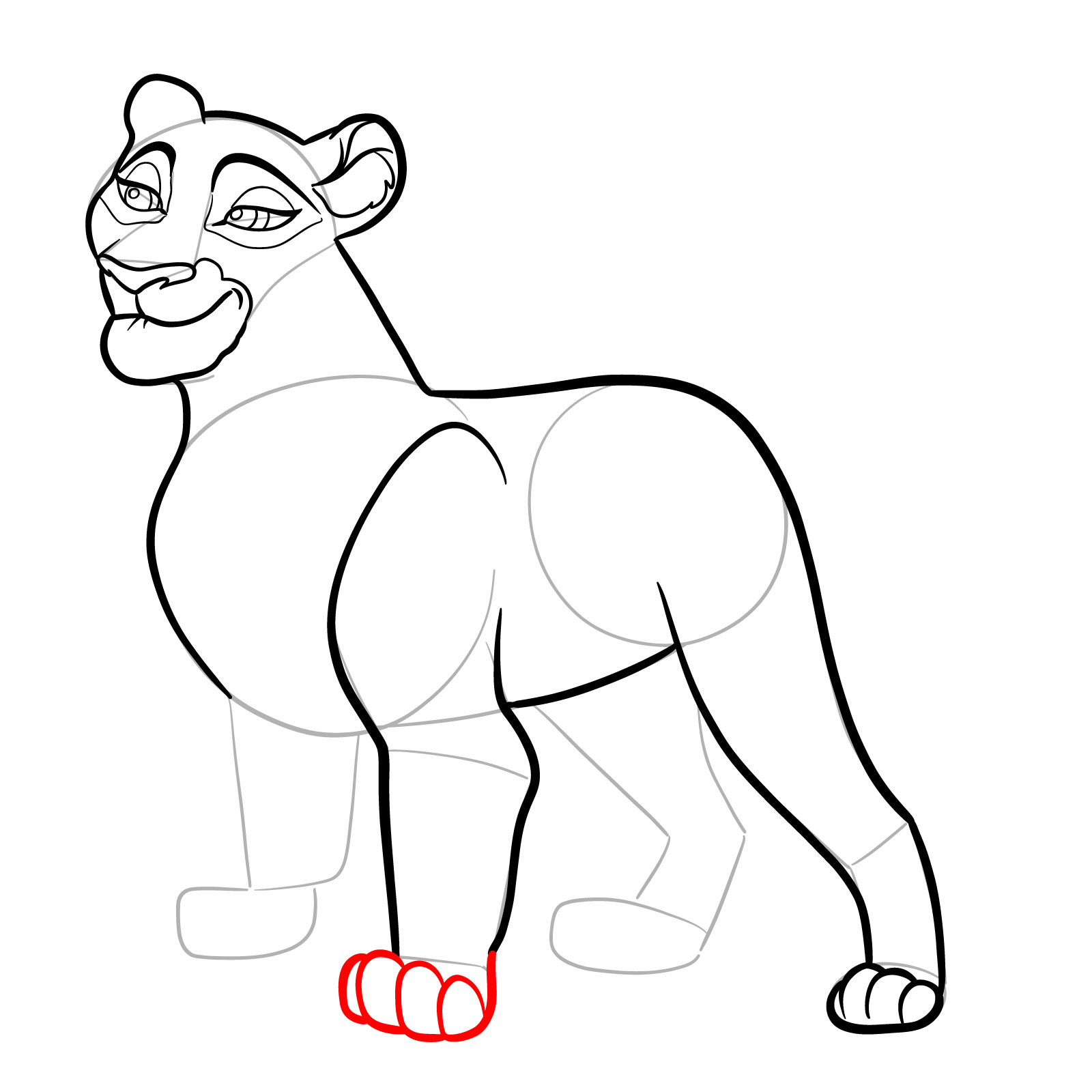 How to draw Janna from The Lion Guard - step 17