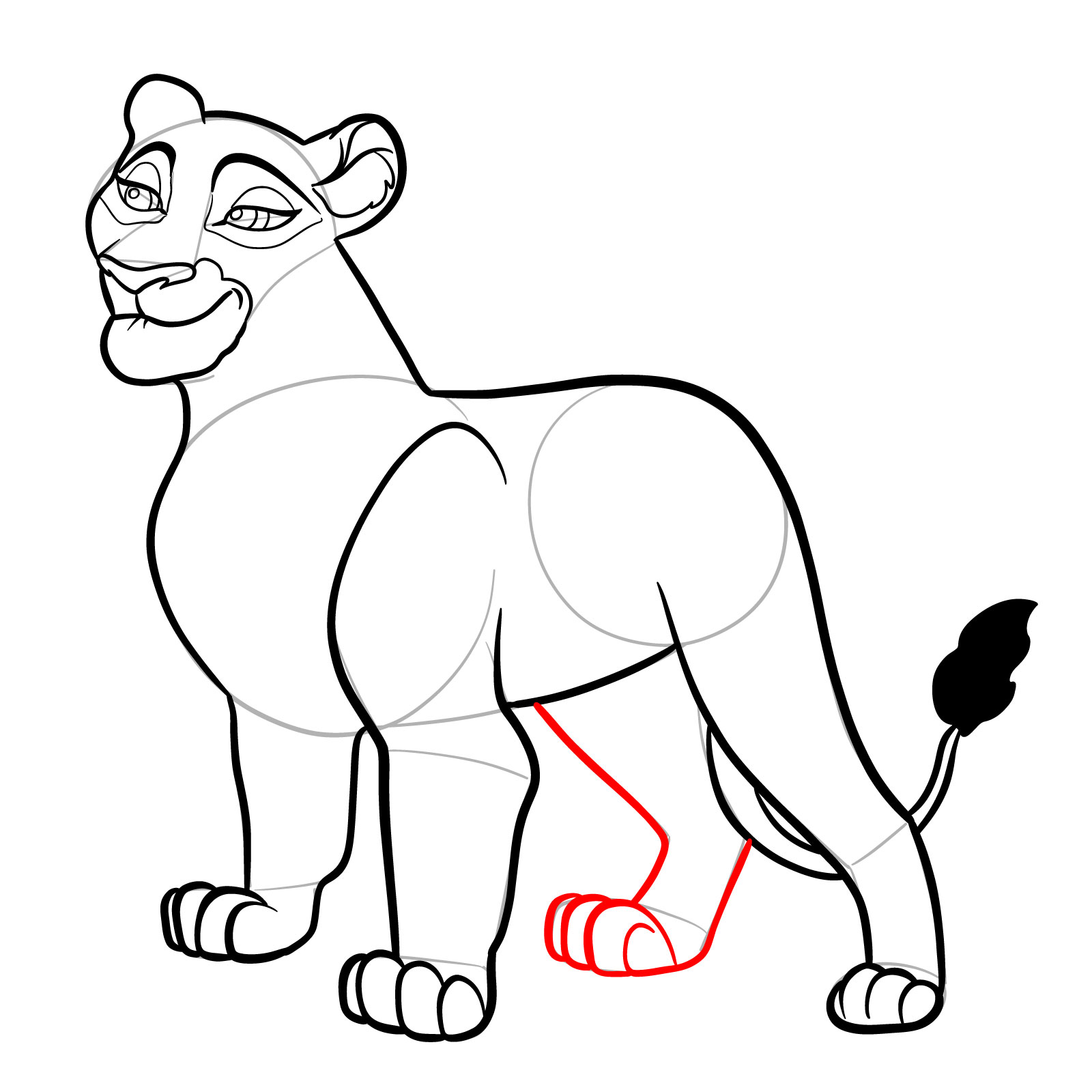 How to draw Janna from The Lion Guard - step 21