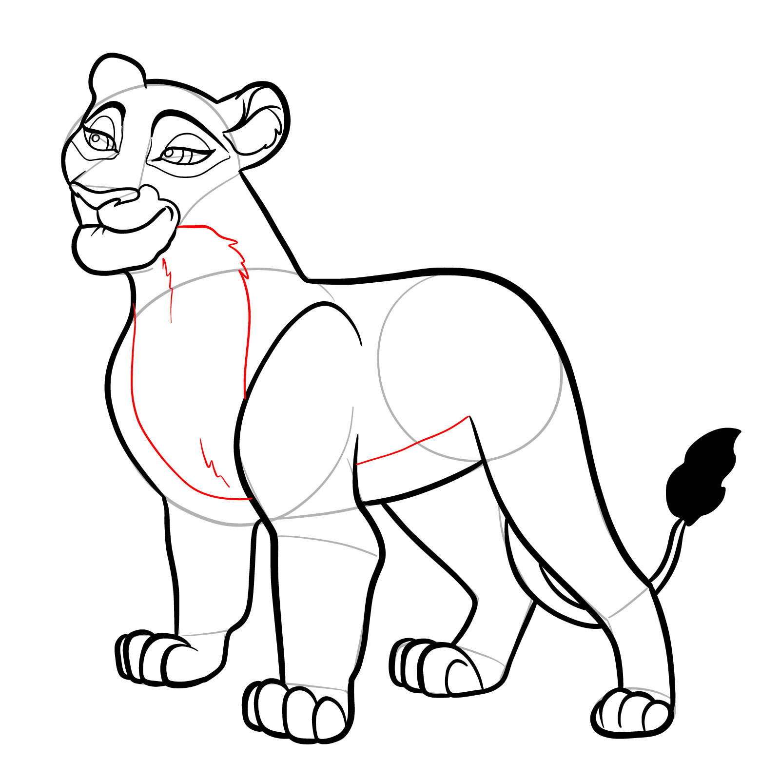 How to draw Janna from The Lion Guard - step 22