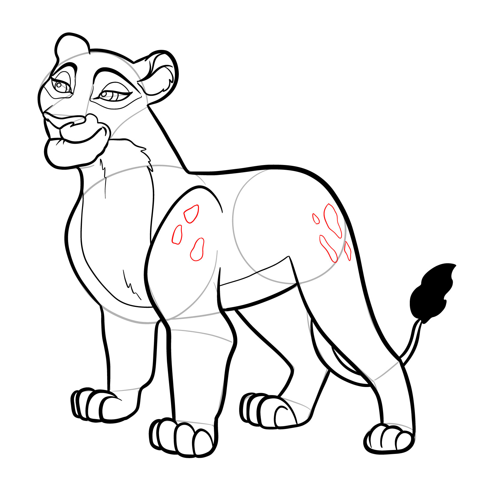 How to draw Janna from The Lion Guard - step 23