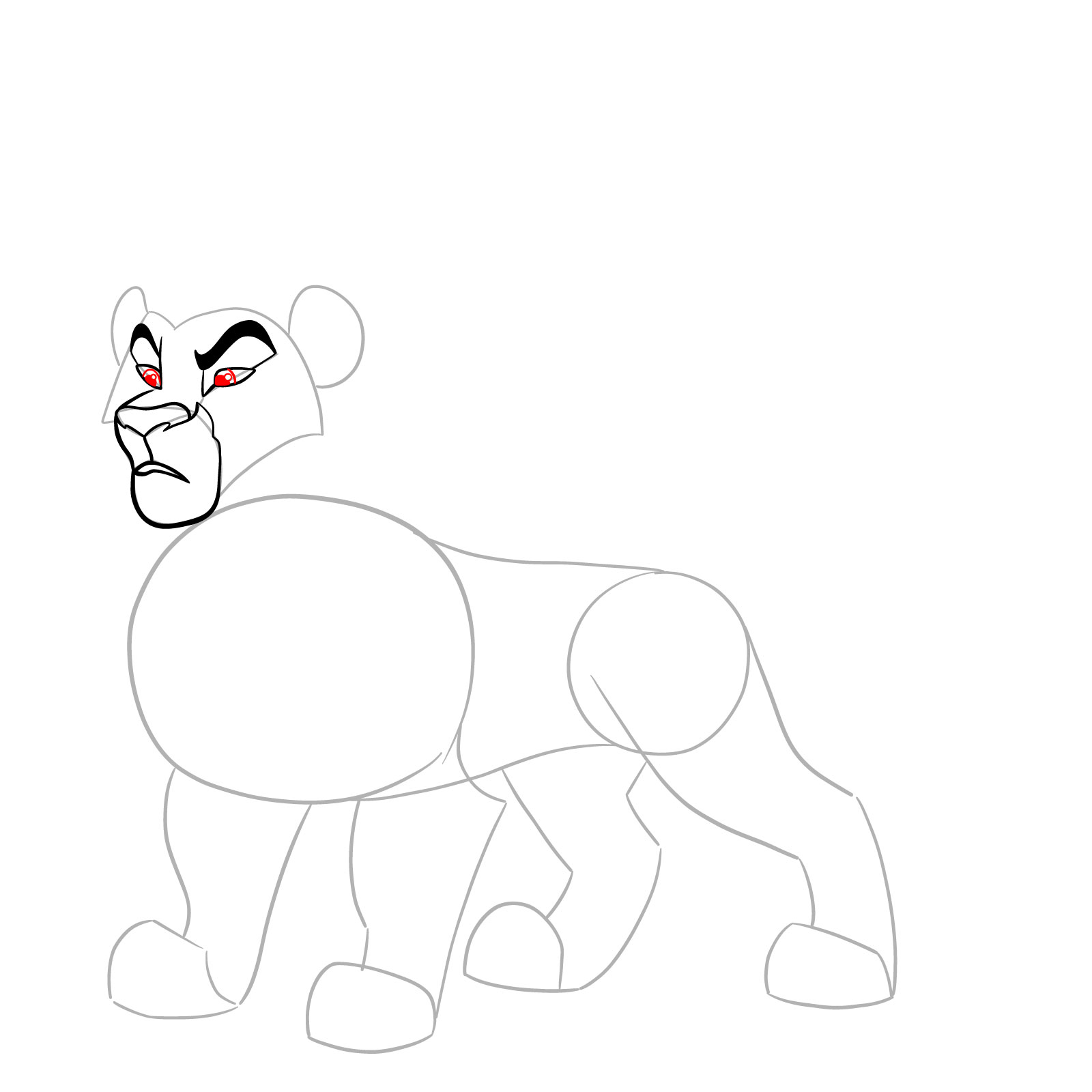 How to draw Surak from The Lion Guard - step 09