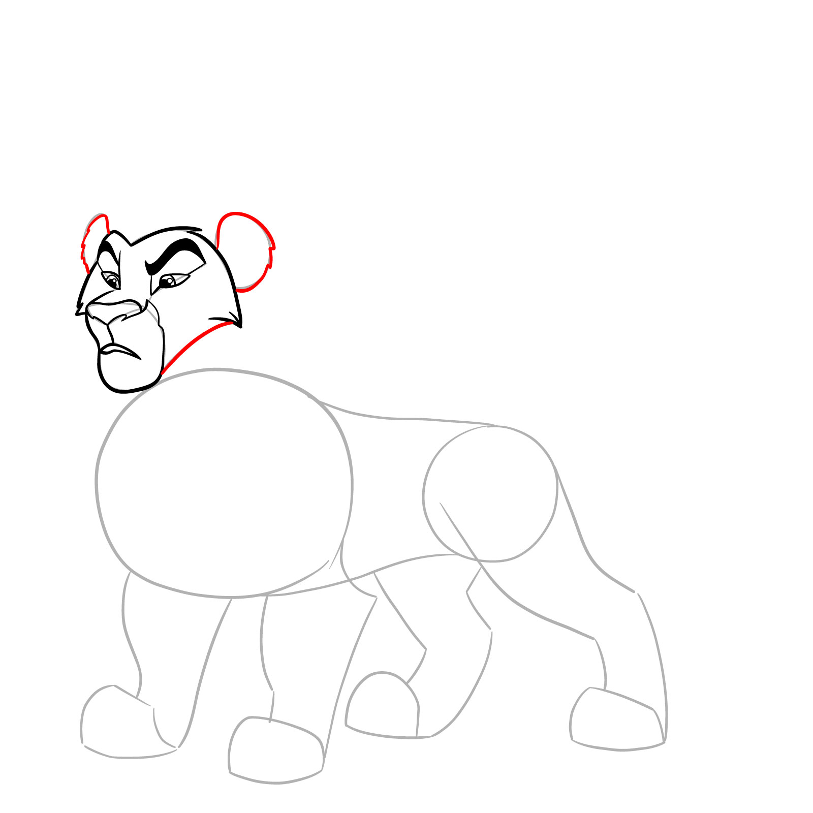 How to draw Surak from The Lion Guard - step 11