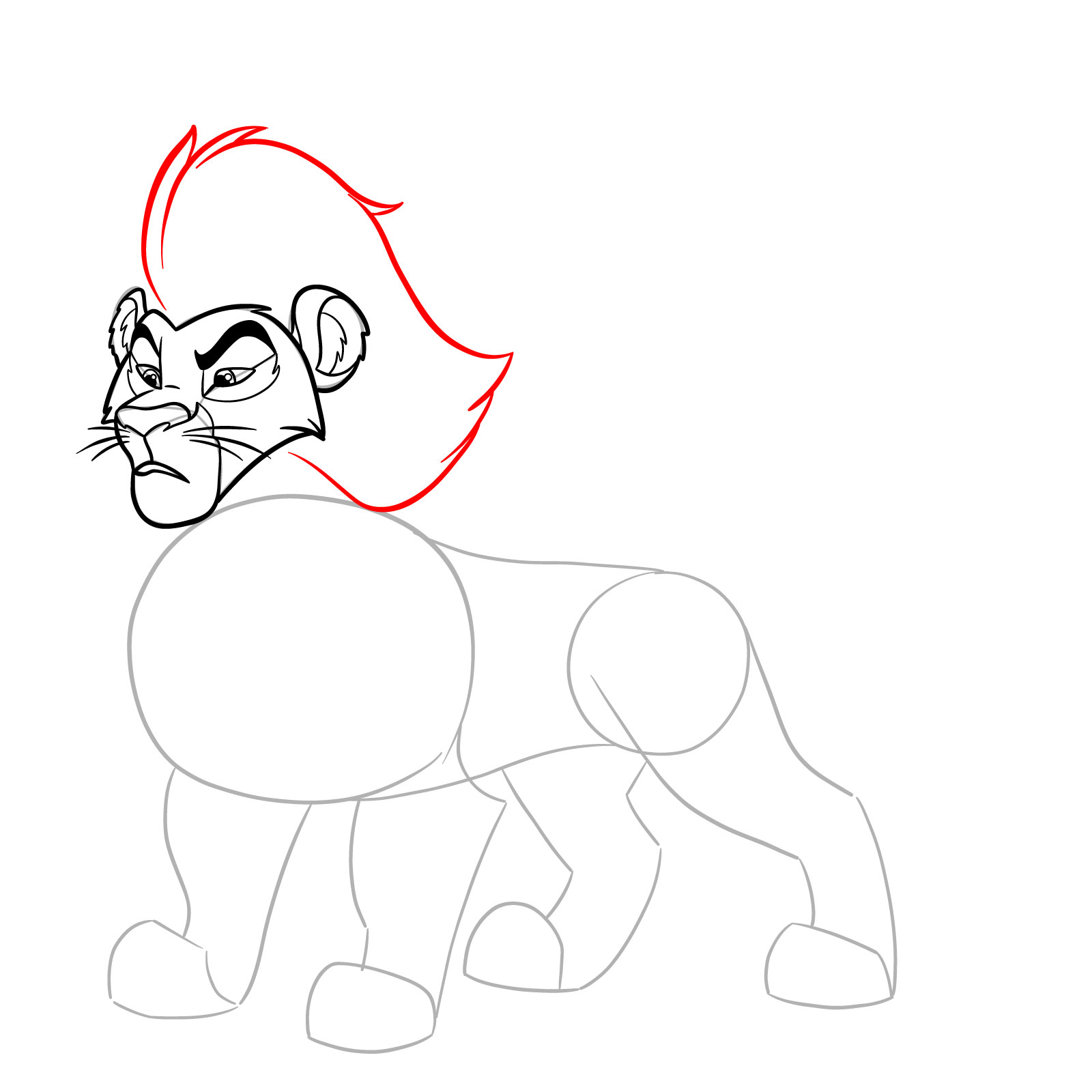 How to draw Surak from The Lion Guard - step 13