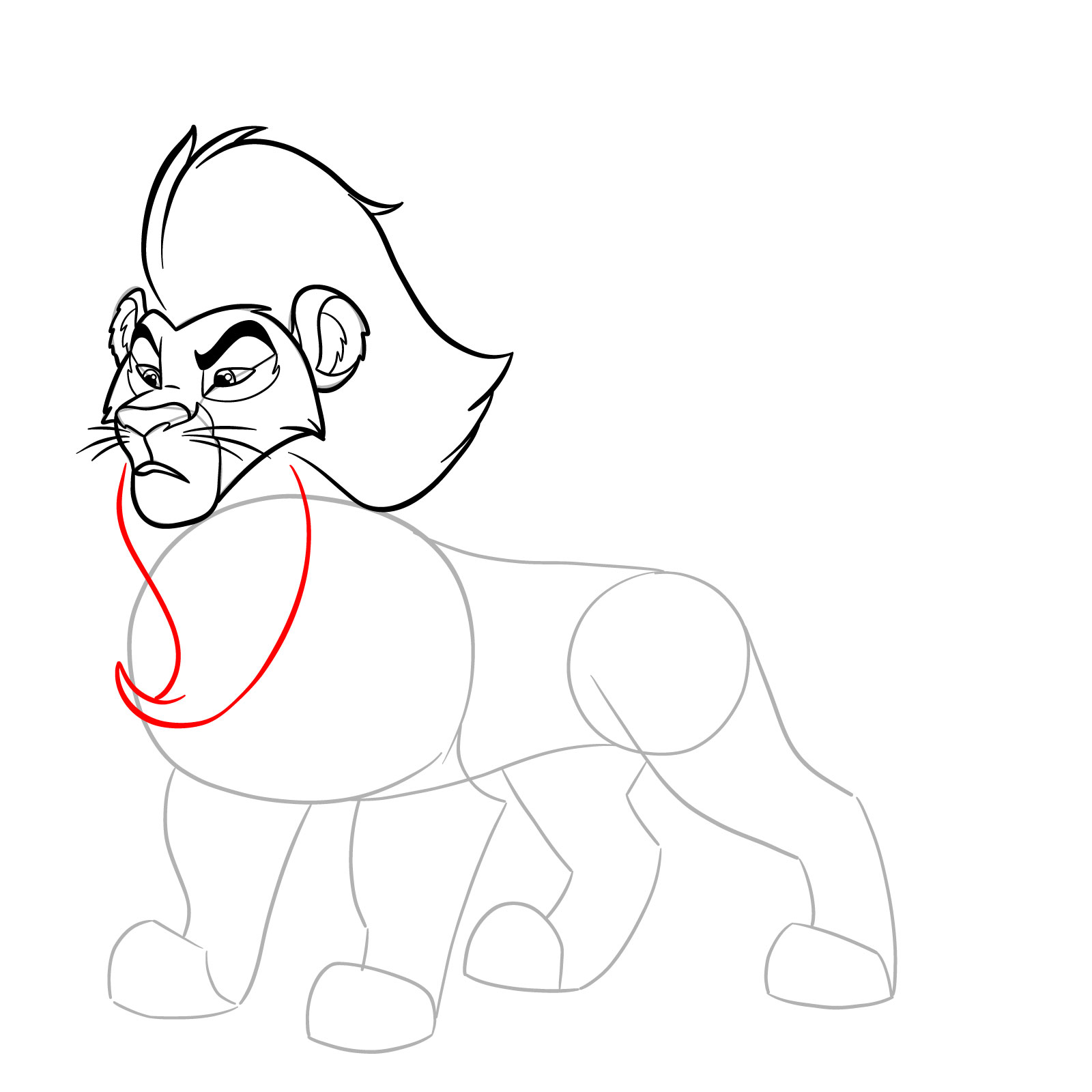How to draw Surak from The Lion Guard - step 14