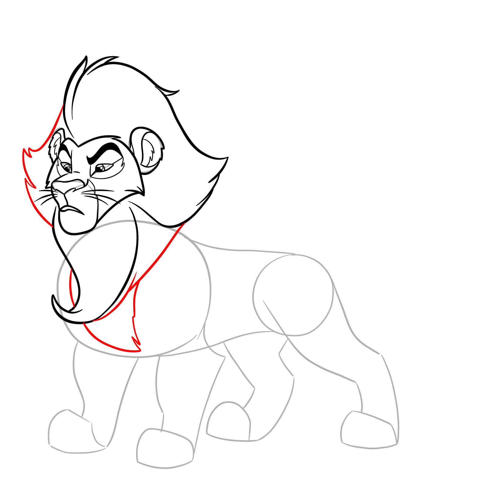 How to draw Surak from The Lion Guard - step 15