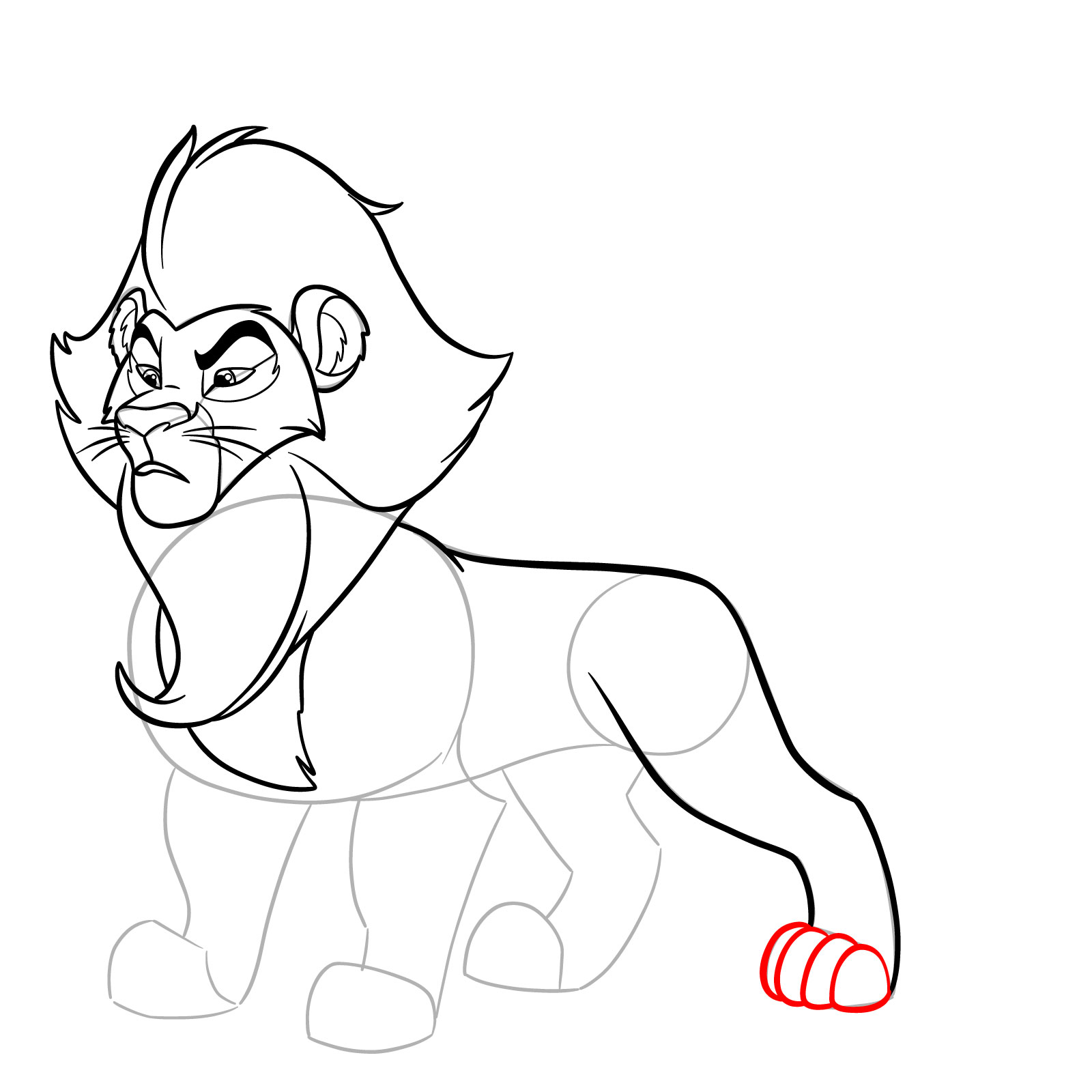 How to draw Surak from The Lion Guard - step 17
