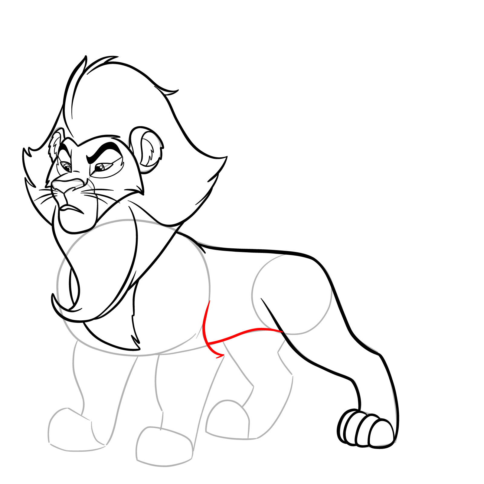 How to draw Surak from The Lion Guard - step 18