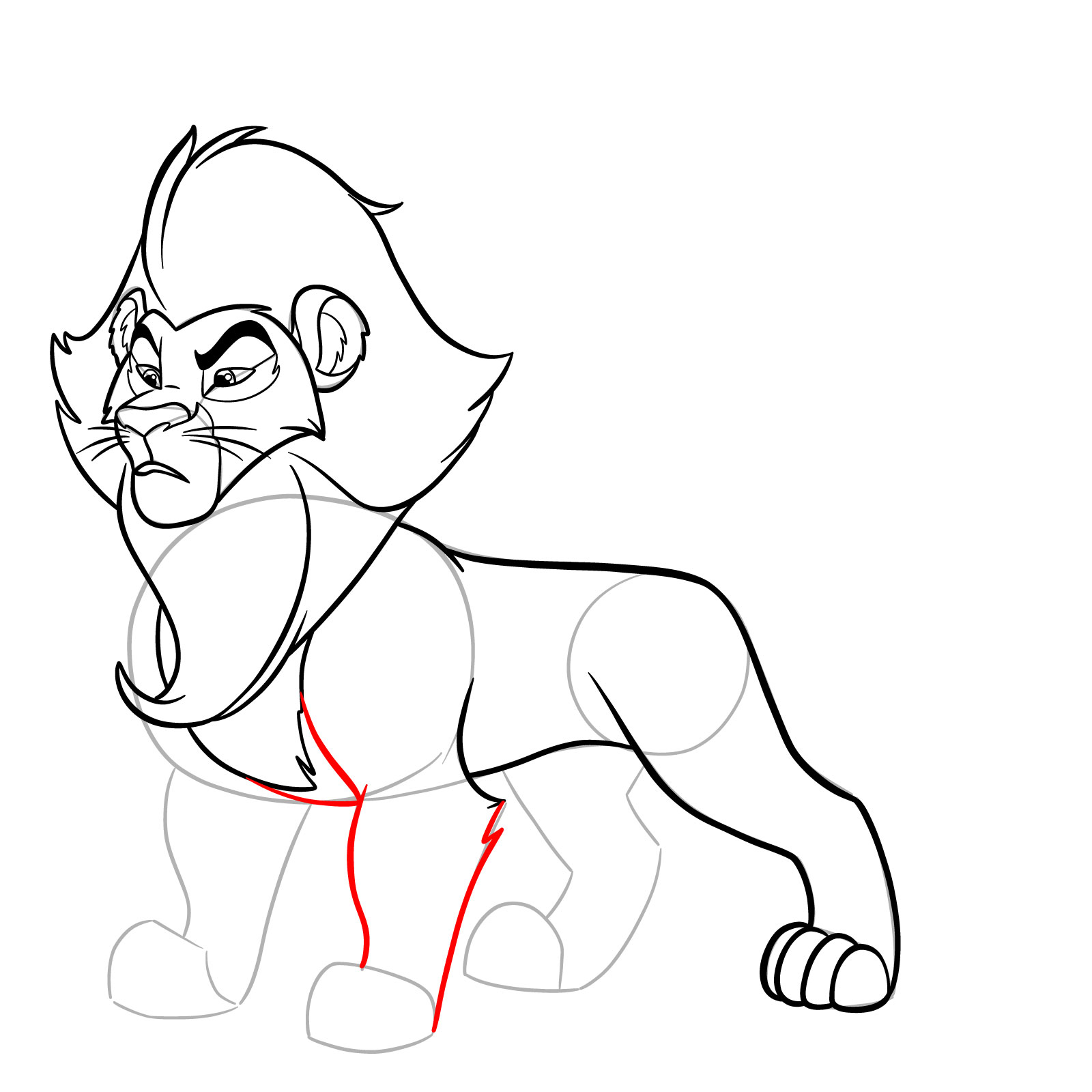 How to draw Surak from The Lion Guard - step 19