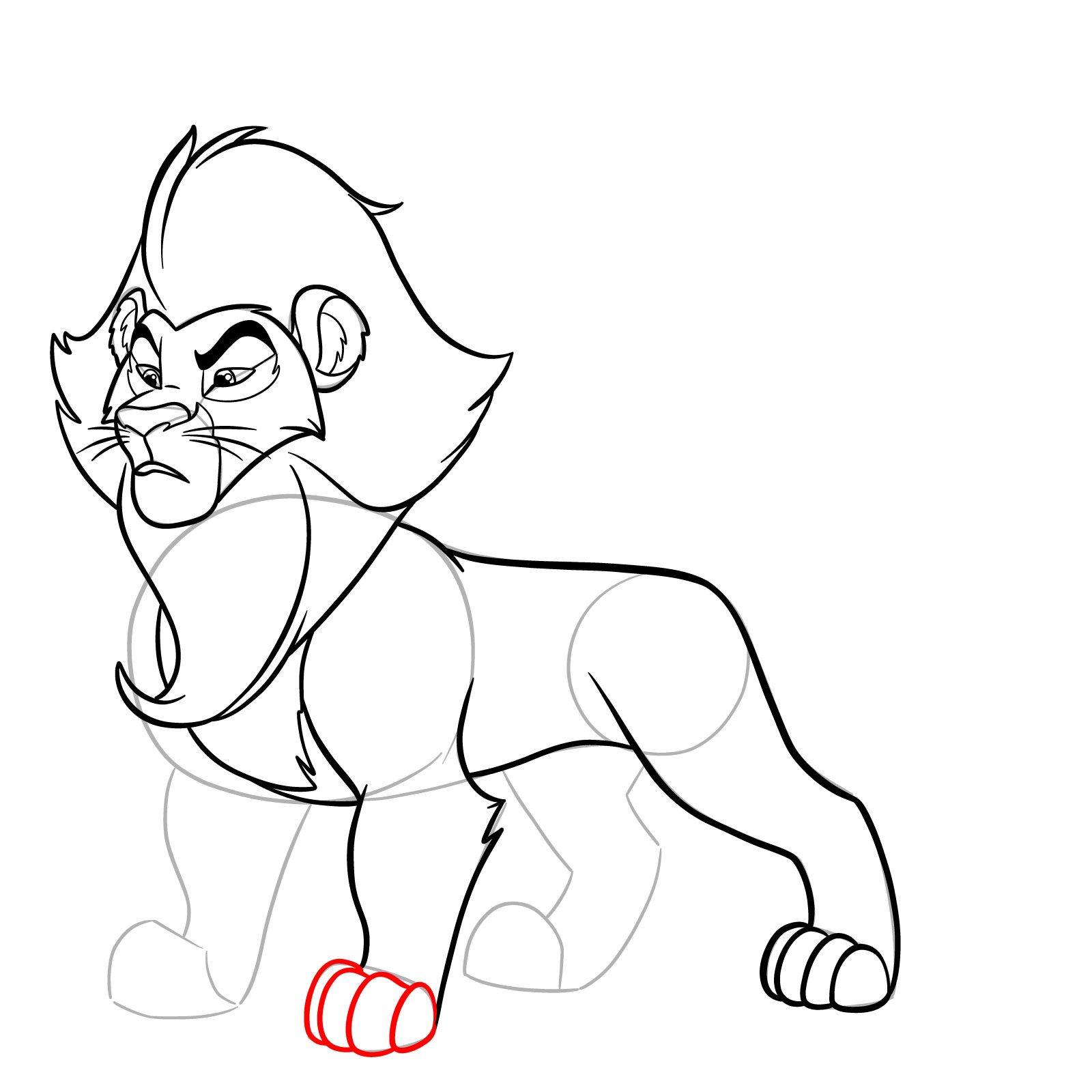 How to draw Surak from The Lion Guard - step 20
