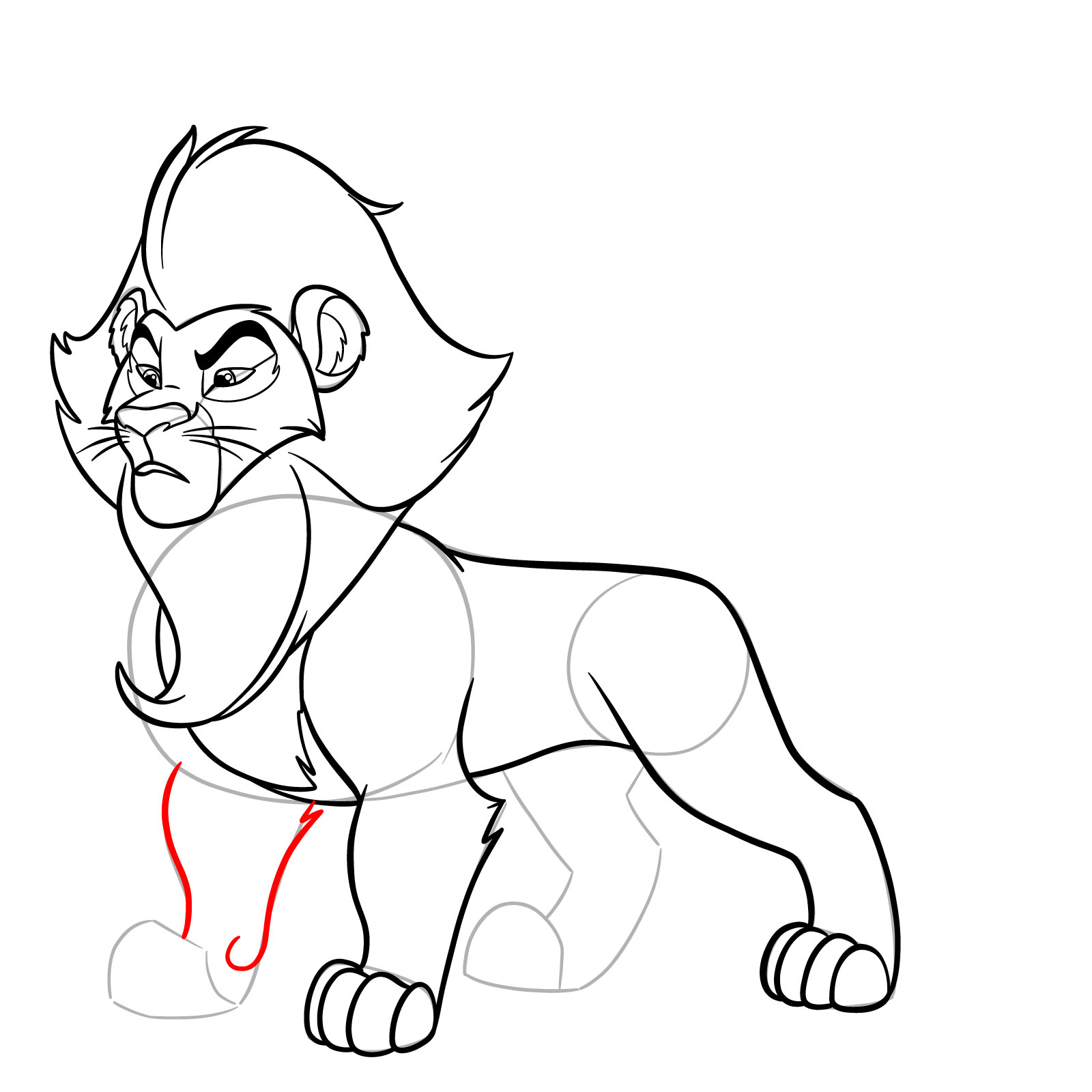 How to draw Surak from The Lion Guard - step 21