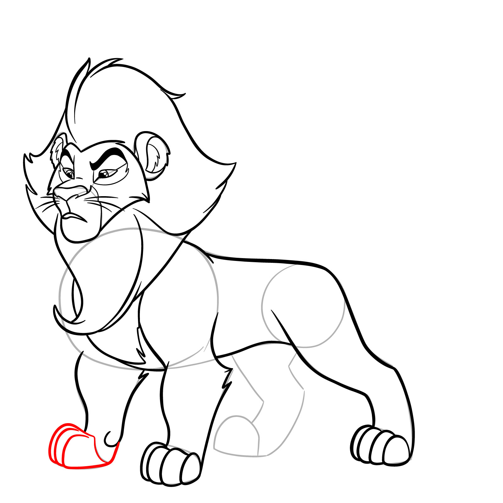 How to draw Surak from The Lion Guard - step 22