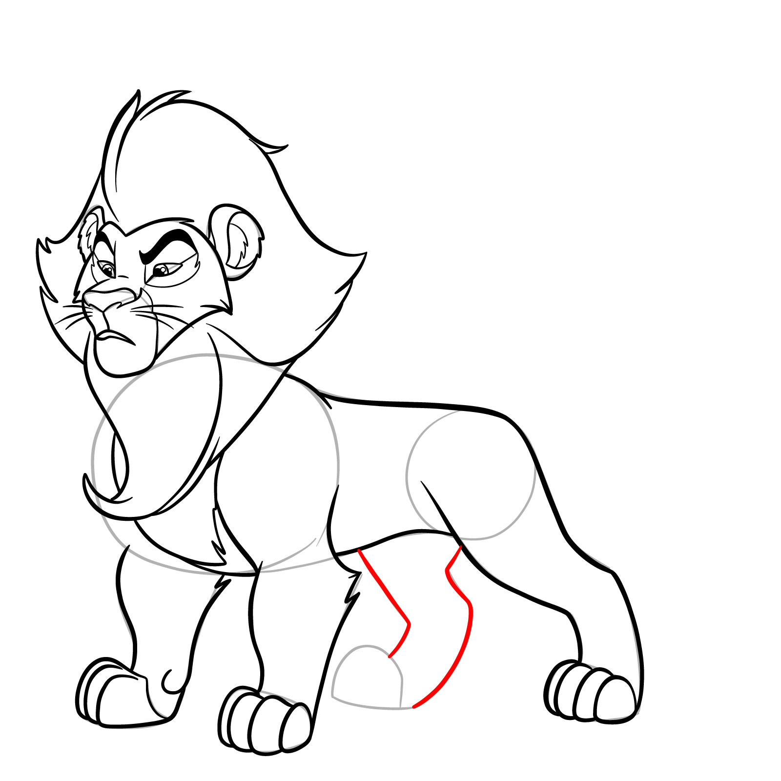 How to draw Surak from The Lion Guard - step 23
