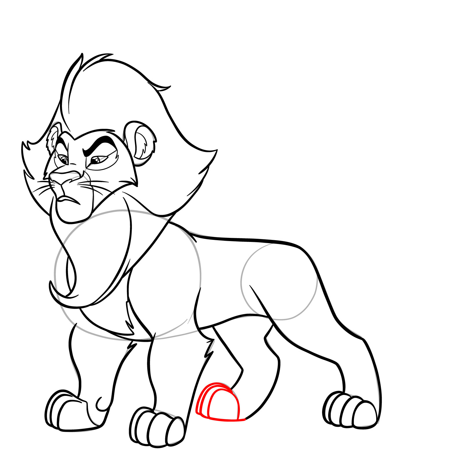 How to draw Surak from The Lion Guard - step 24