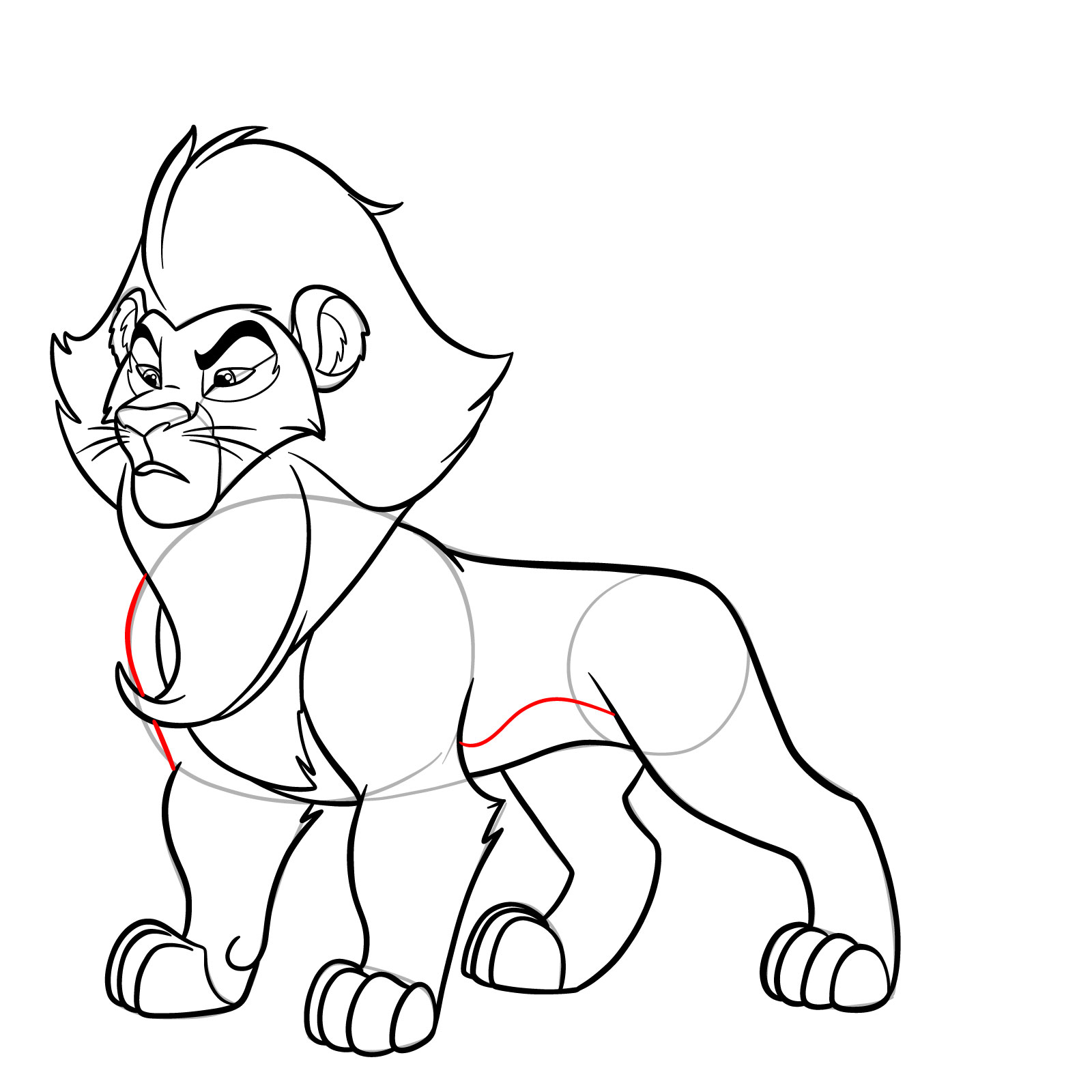 How to draw Surak from The Lion Guard - step 25