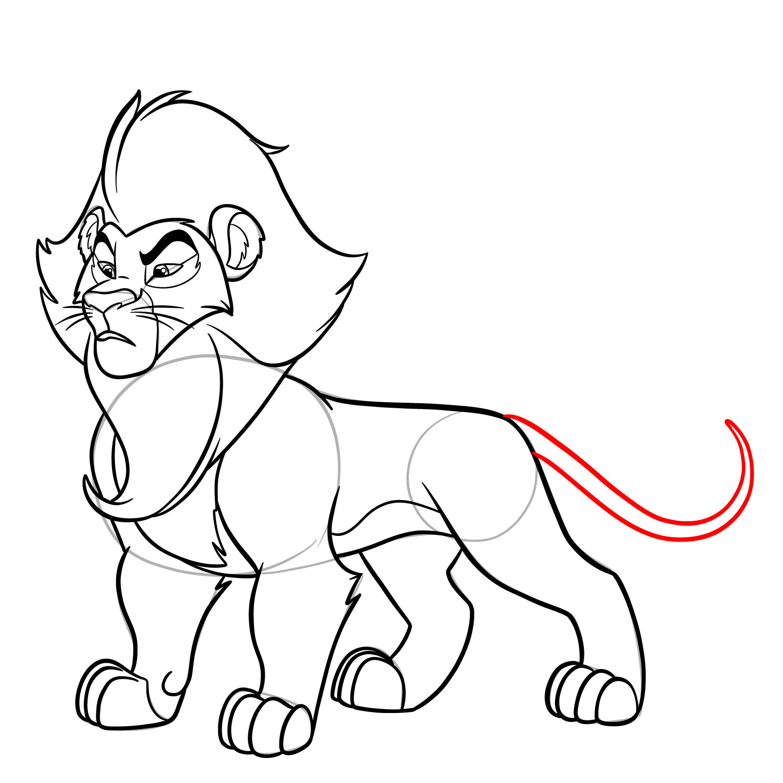 How to draw Surak from The Lion Guard - step 26