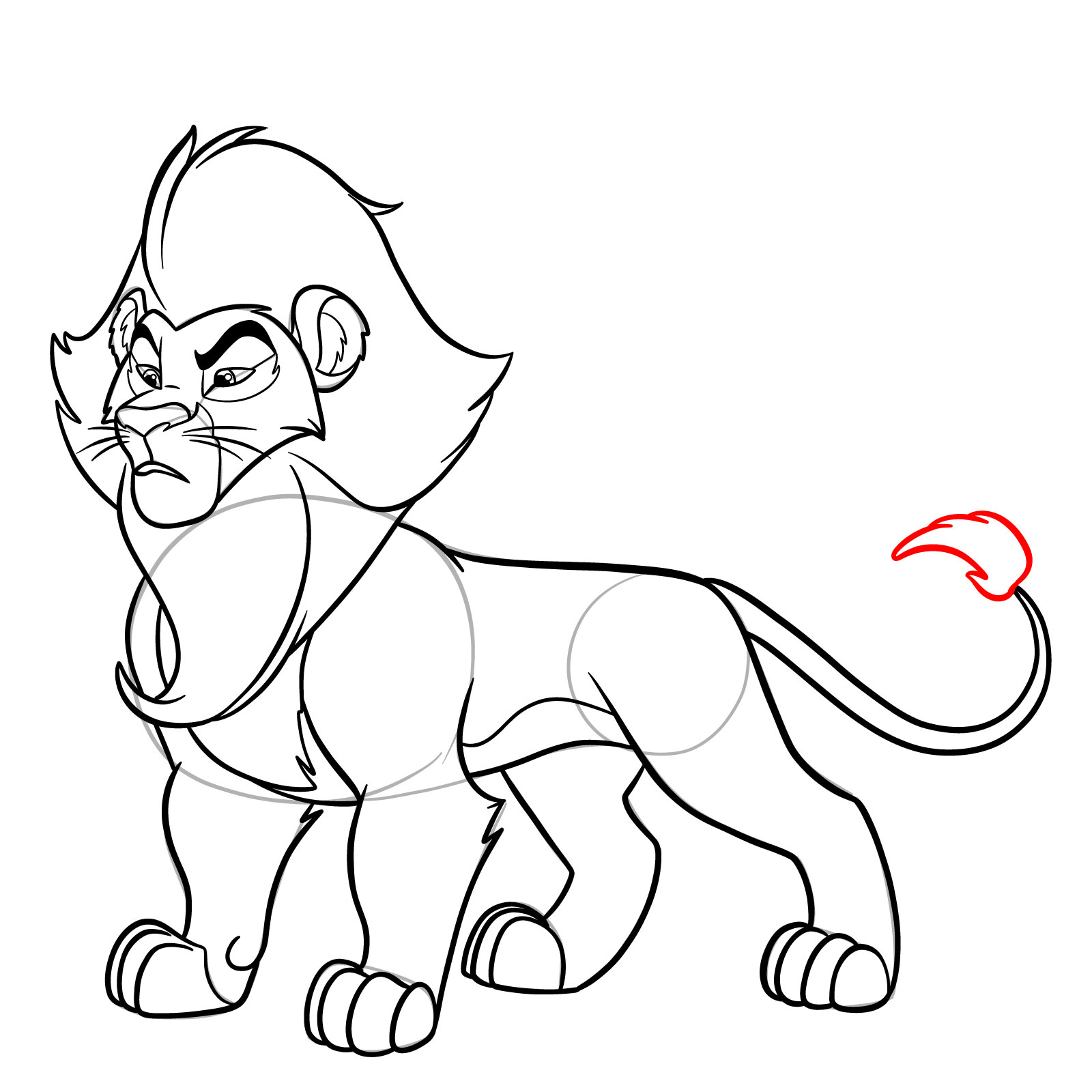How to draw Surak from The Lion Guard - step 27