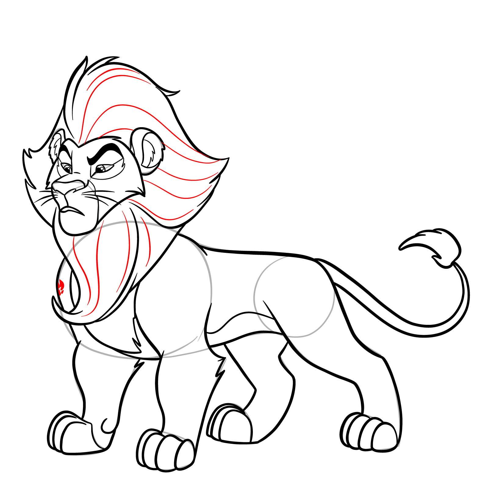 How to draw Surak from The Lion Guard - step 28