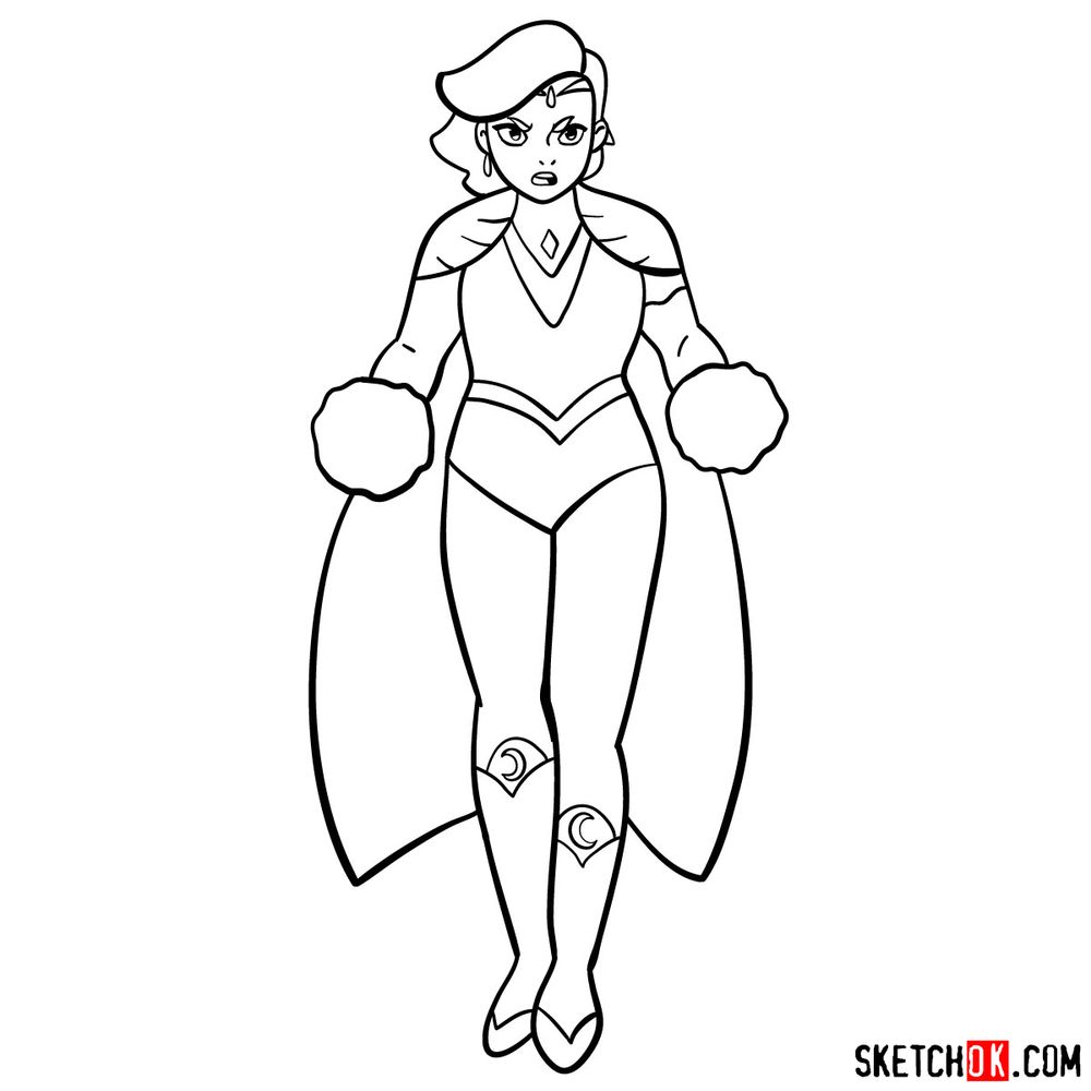 How to draw Queen Glimmer - step 13