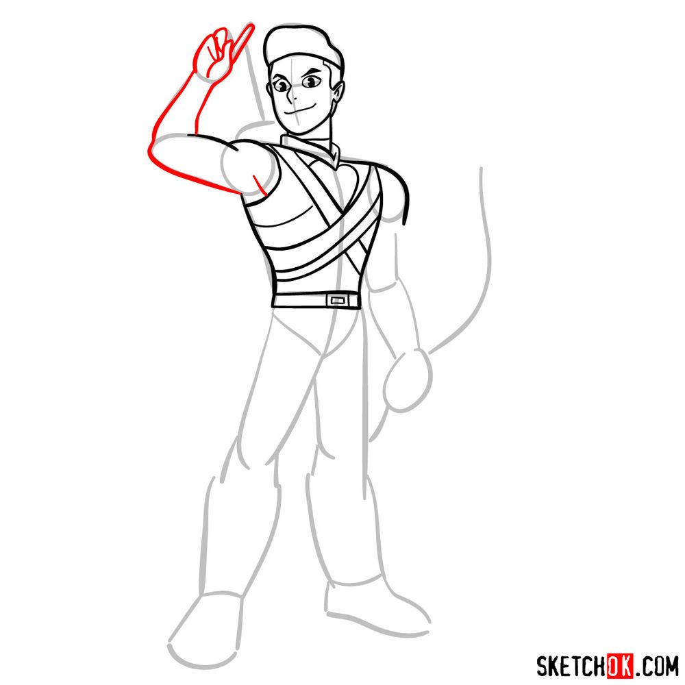 How to draw Bow from She-ra - step 09