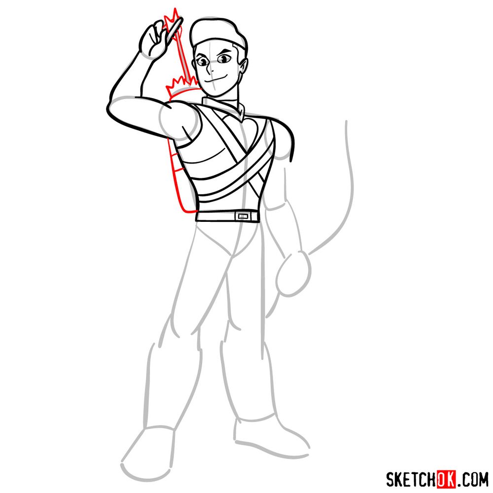 How to draw Bow from She-ra - step 10