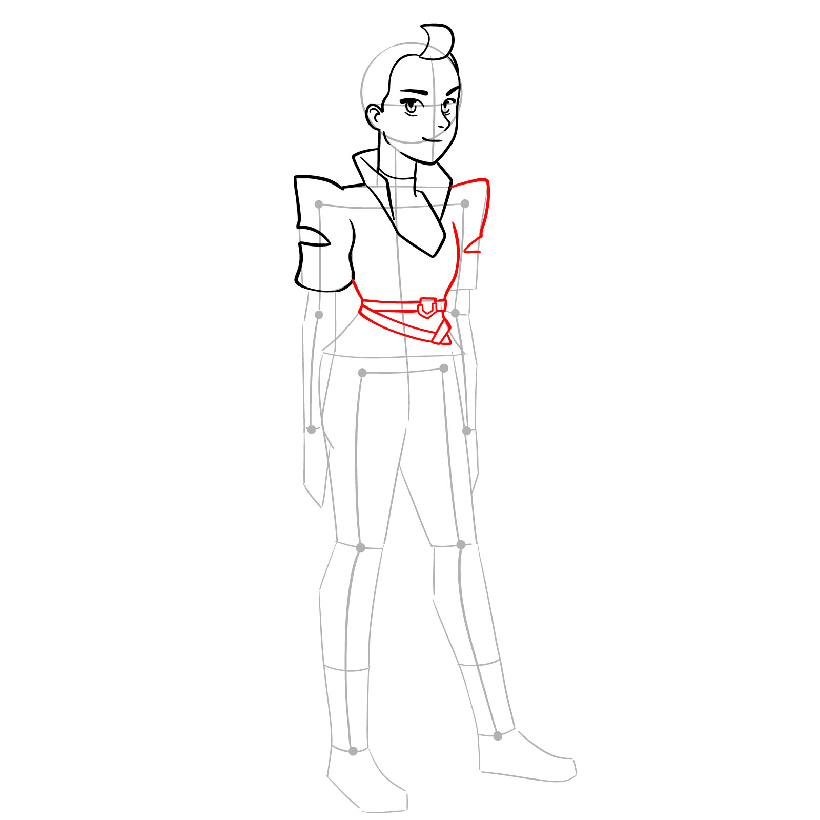How to draw Adora in her Horde uniform - She-Ra and the Princesses of Power - step 10