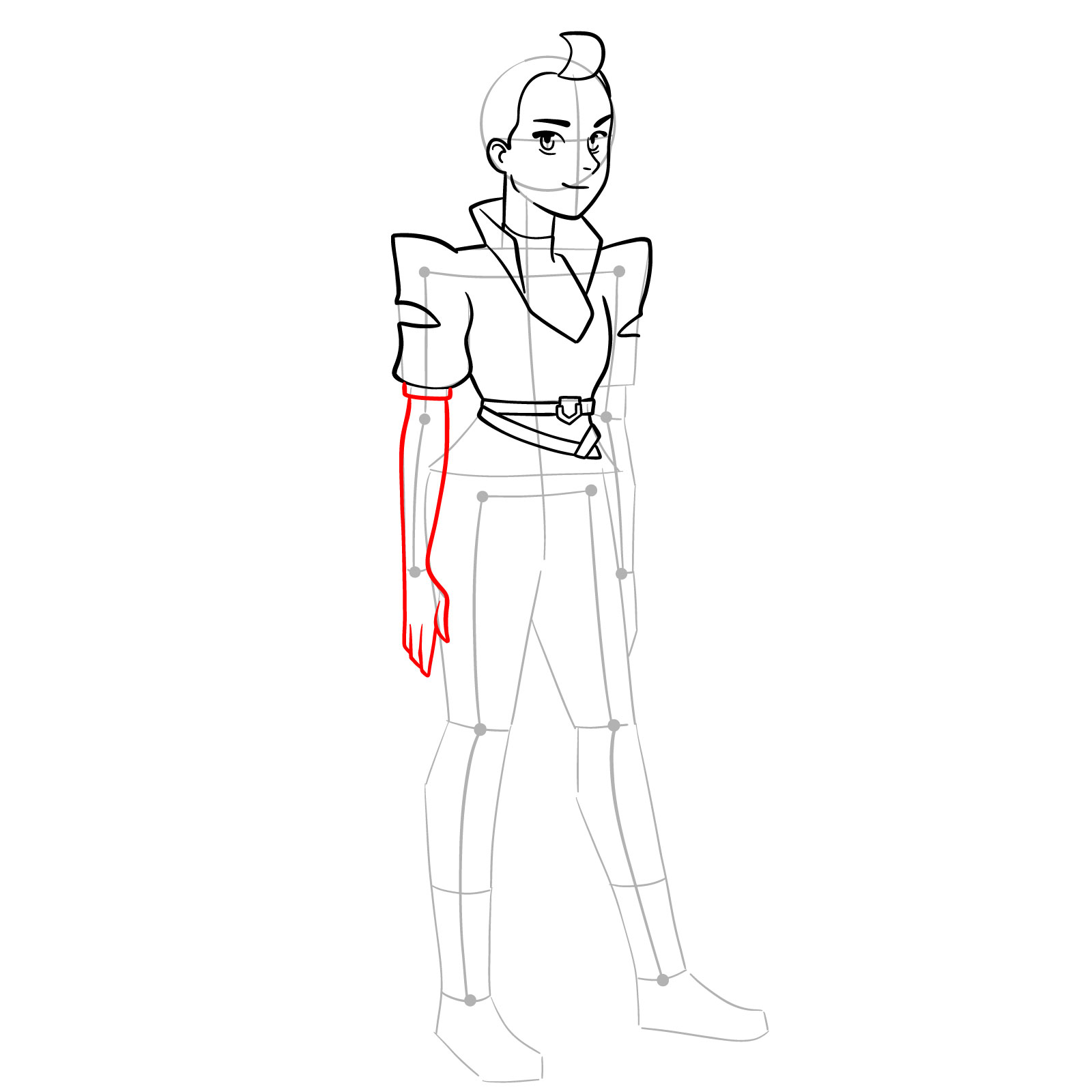 How to draw Adora in her Horde uniform - She-Ra and the Princesses of Power - step 11