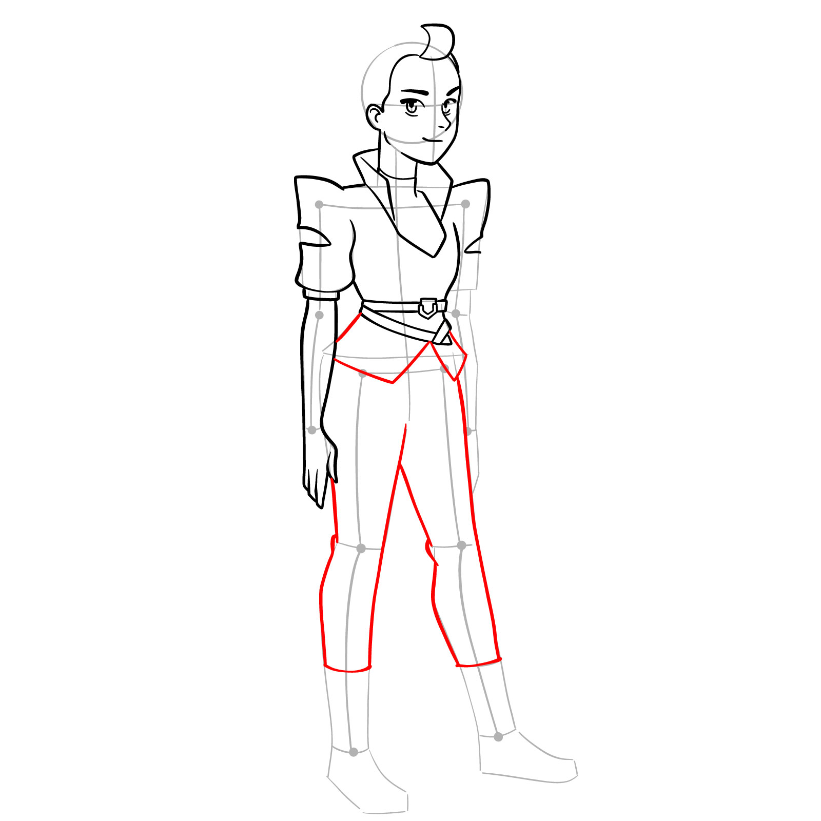 How to draw Adora in her Horde uniform - She-Ra and the Princesses of Power - step 12