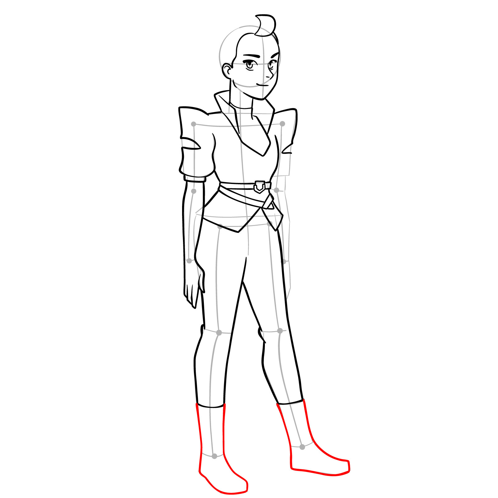 How to draw Adora in her Horde uniform - She-Ra and the Princesses of Power - step 13