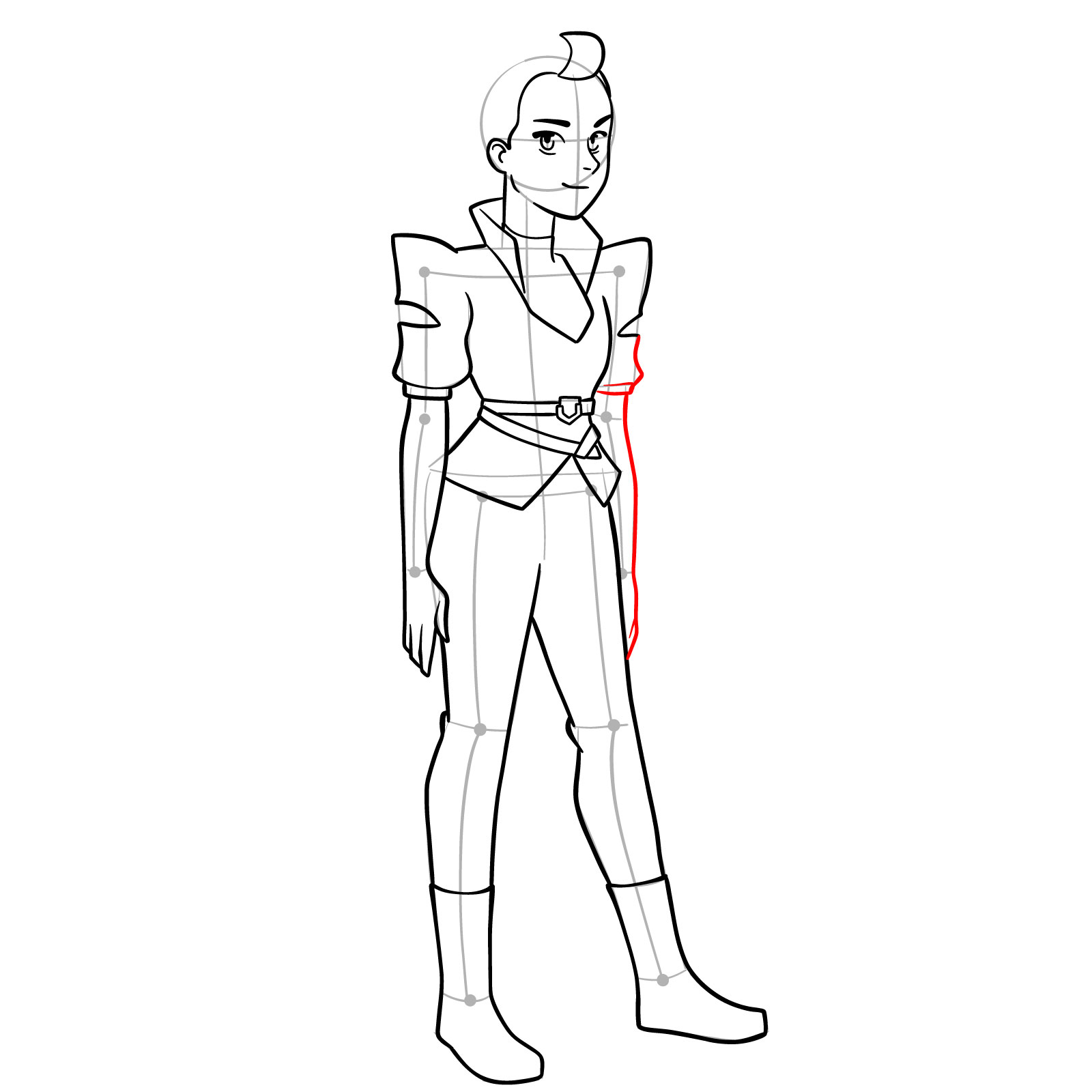 How to draw Adora in her Horde uniform - She-Ra and the Princesses of Power - step 14