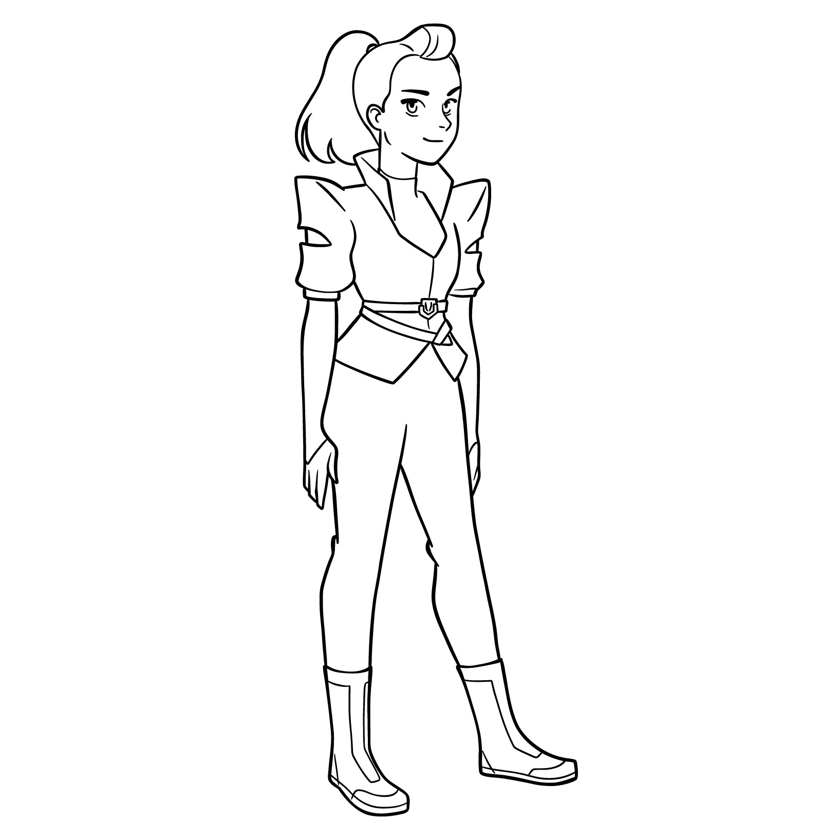 Easy drawing of Adora from She-Ra and the Princesses of Power - final step