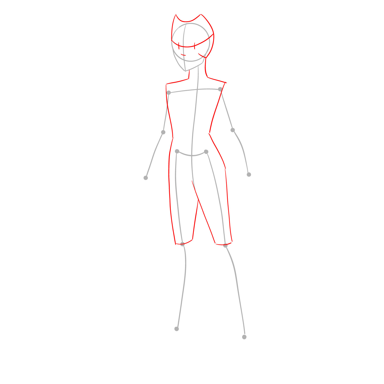 How to draw Catra from She-Ra and the Princesses of Power - step 02