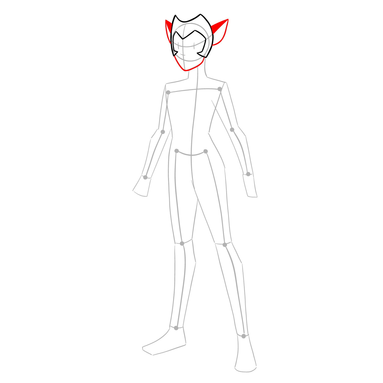 How to draw Catra from She-Ra and the Princesses of Power - step 05