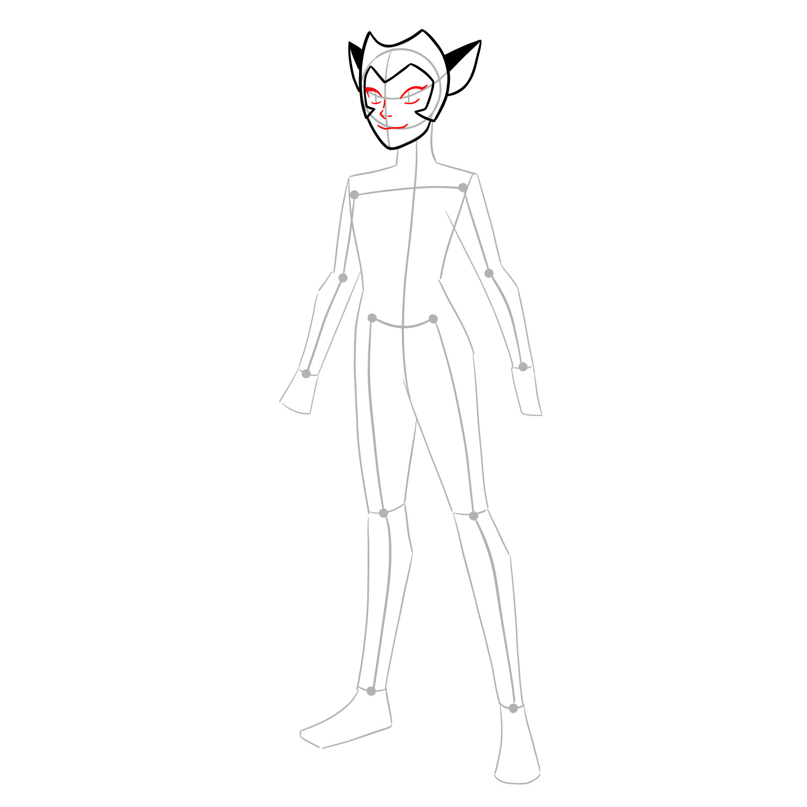 How to draw Catra from She-Ra and the Princesses of Power - step 06