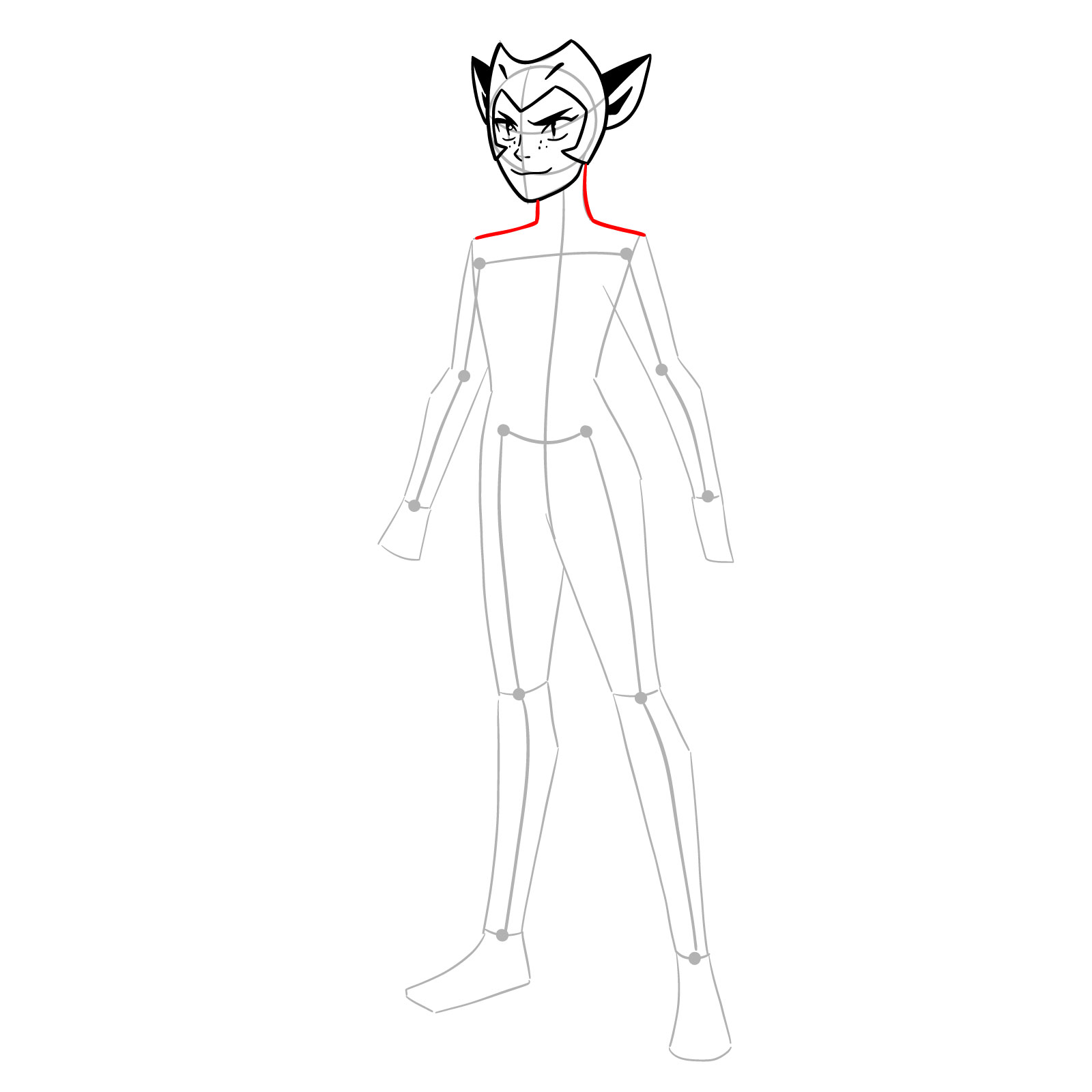 How to draw Catra from She-Ra and the Princesses of Power - step 08
