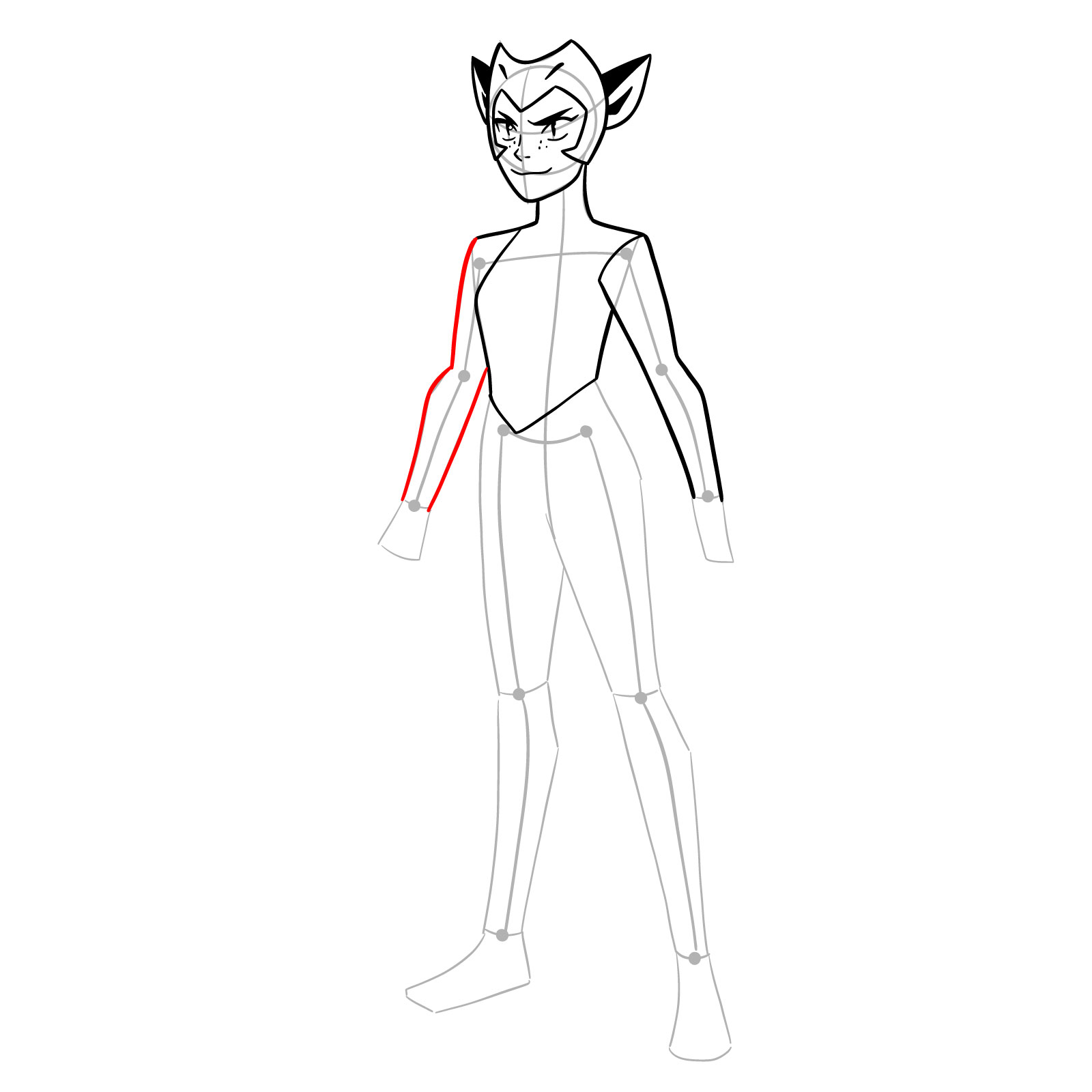 How to draw Catra from She-Ra and the Princesses of Power - step 10