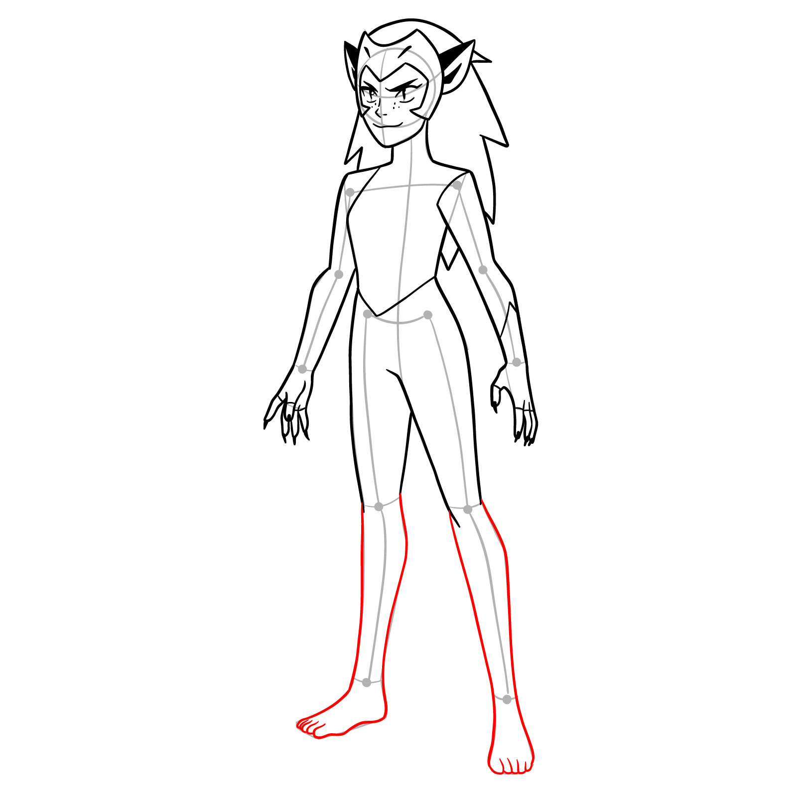 How to draw Catra from She-Ra and the Princesses of Power - step 15
