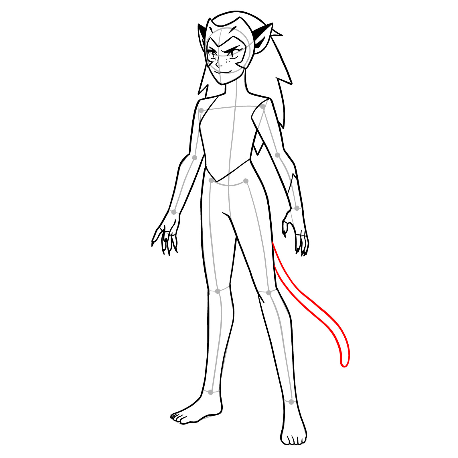 How to draw Catra from She-Ra and the Princesses of Power - step 16