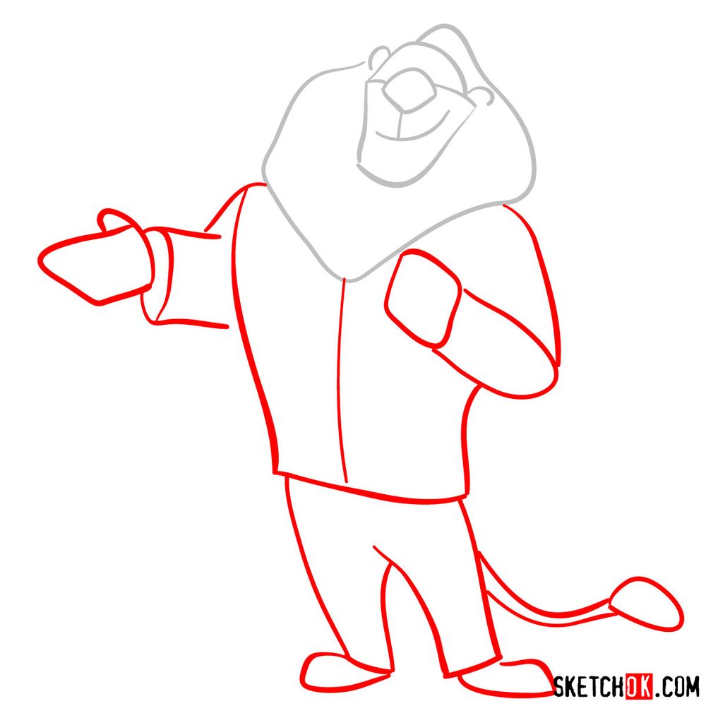 How to draw Mayor Lionheart - step 02