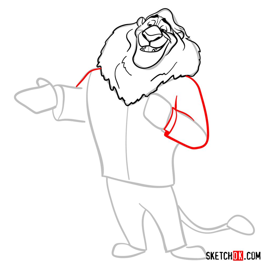 How to draw Mayor Lionheart - step 07